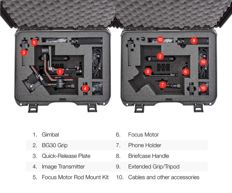 Nanuk Hard Case Waterproof with Foam Insert for DJI Ronin RS 2 and Pro Combo Version - Black (930-RONS21)