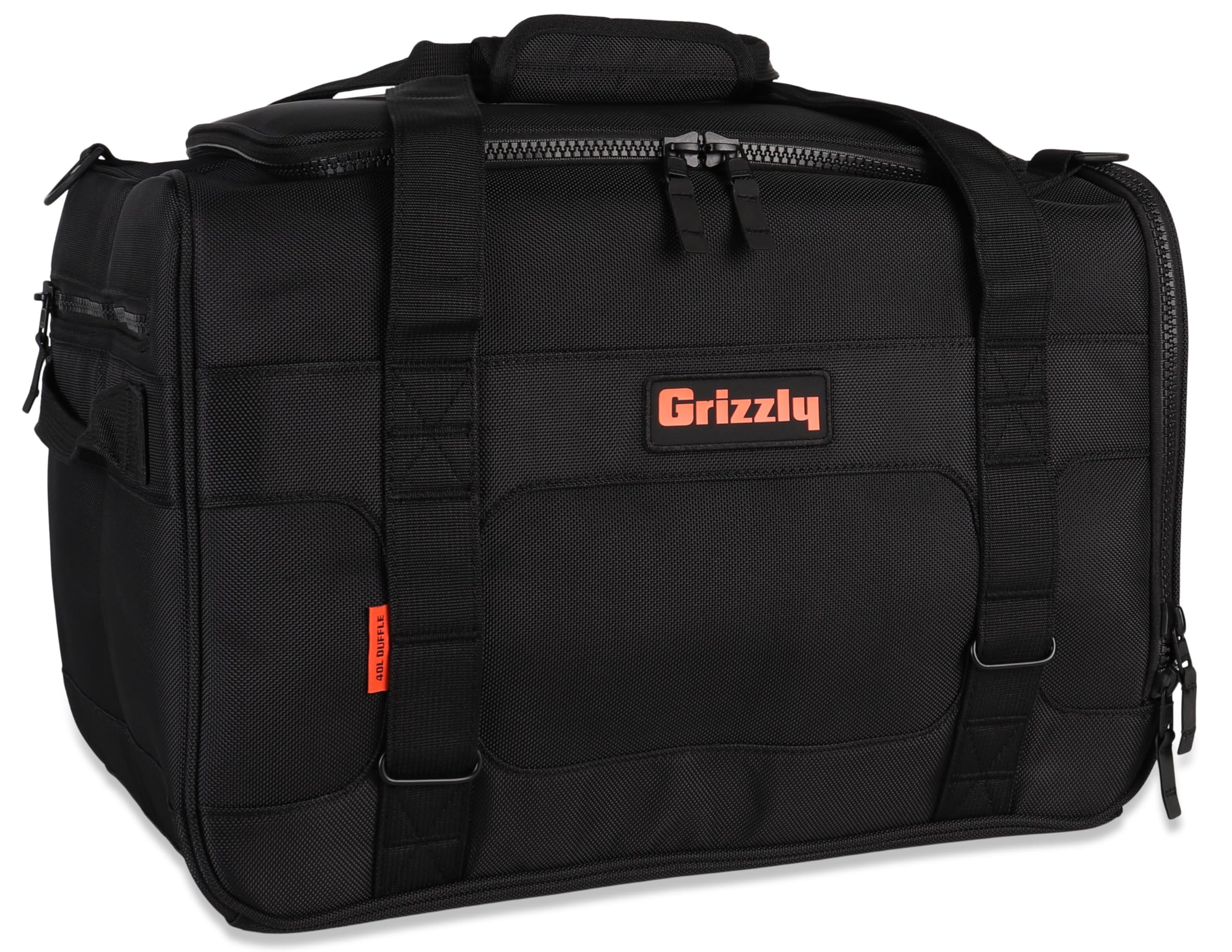 Duffle Grizzly 40 | Heavy-Duty Construction | Water-Resistant Base | 40L Capacity | Large Storage Pocket | Blackout