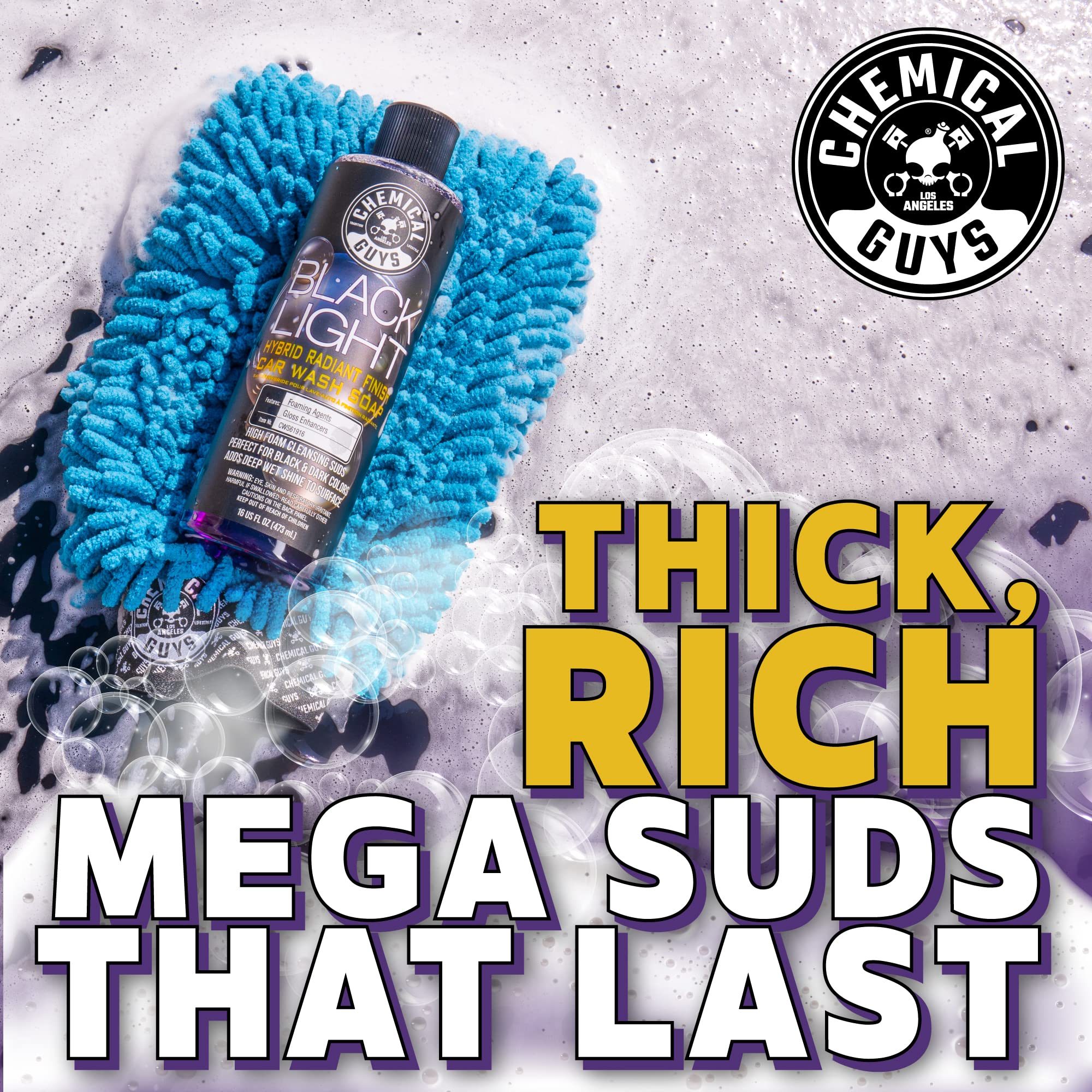 Chemical Guys Black Light CWS61964 Foaming Car Wash Soap (Works with Foam Cannons, Foam Guns or Bucket Washes) for Cars, Trucks, Motorcycles, RVs & More, 64 fl oz (Half Gallon) Black Cherry Scent