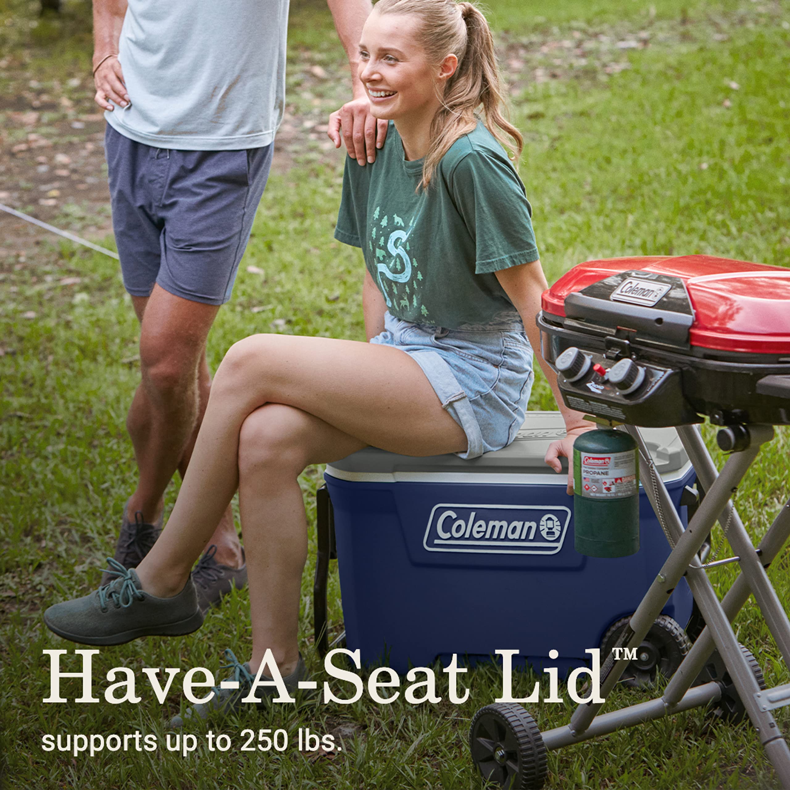 Coleman Insulated Classic Series Portable Rolling Cooler with Wheels, Leak-Resistant Outdoor Hard Cooler Keeps Ice up to 5 Days, 62-Quart