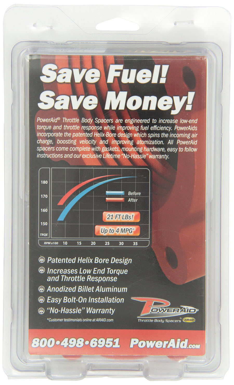 Throttle Body Spacer Airaid 510-624 PowerAid