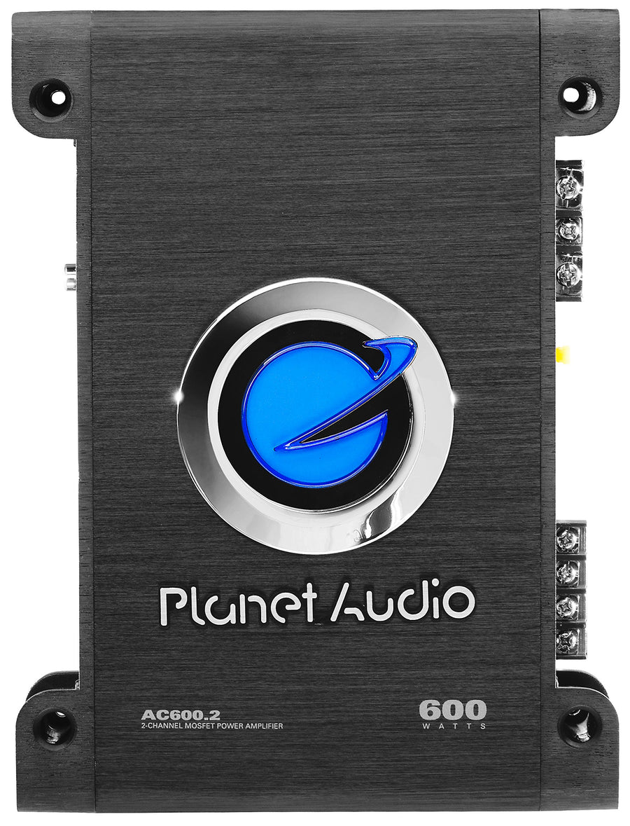 Planet Audio 2 Channel Car Amplifier AC600.2 - 600 High Output, Full Range, Class A/B, 2-4 Ohm Stable, Mosfet Power Supply, Bridgeable