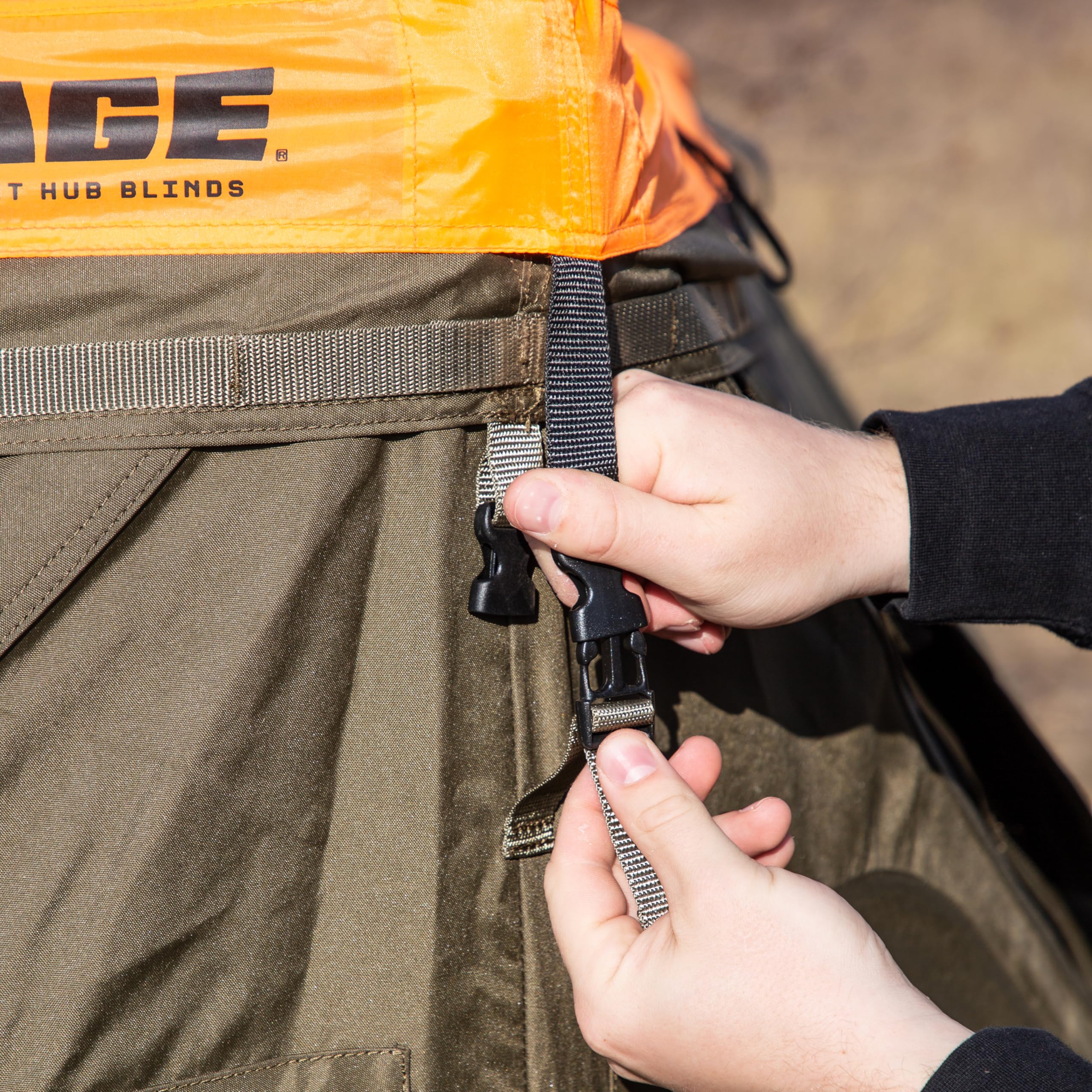 BLIND CAGE PERMANENT HUB, Blaze Orange Safety Cap, for Use with R30 Permanent Hub Blind, Safety During Hunting, Attaches Quickly and Easily, Blaze Orange, CBA700