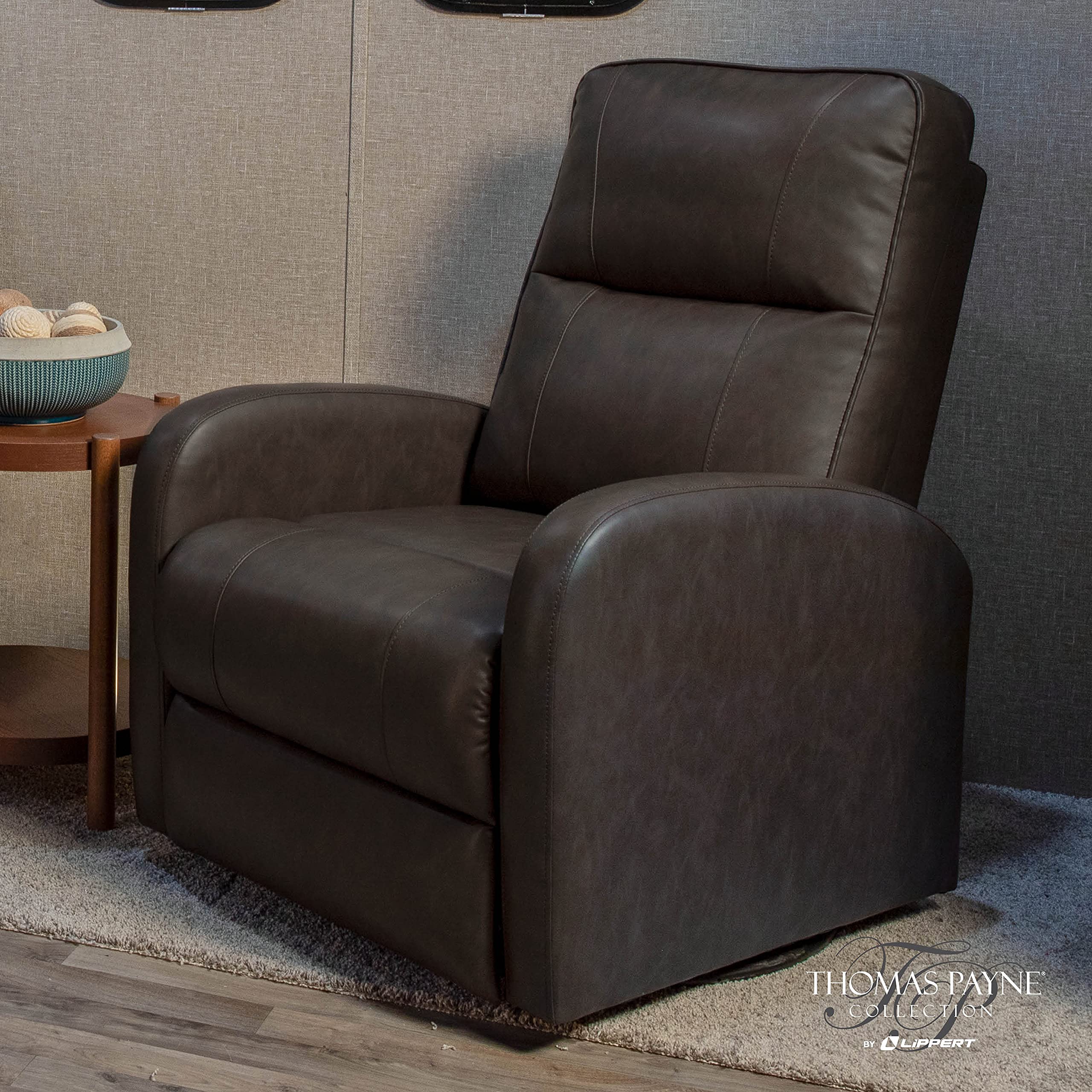RV Swivel Pushback Recliner, Thomas Payne® Millbrae – Effortless Push-Back Reclining – 360-degree Swivel, Glider Action –Easy-to-Clean PolyHyde® Vinyl Fabric – High-Density Foam Interior – 2020129869