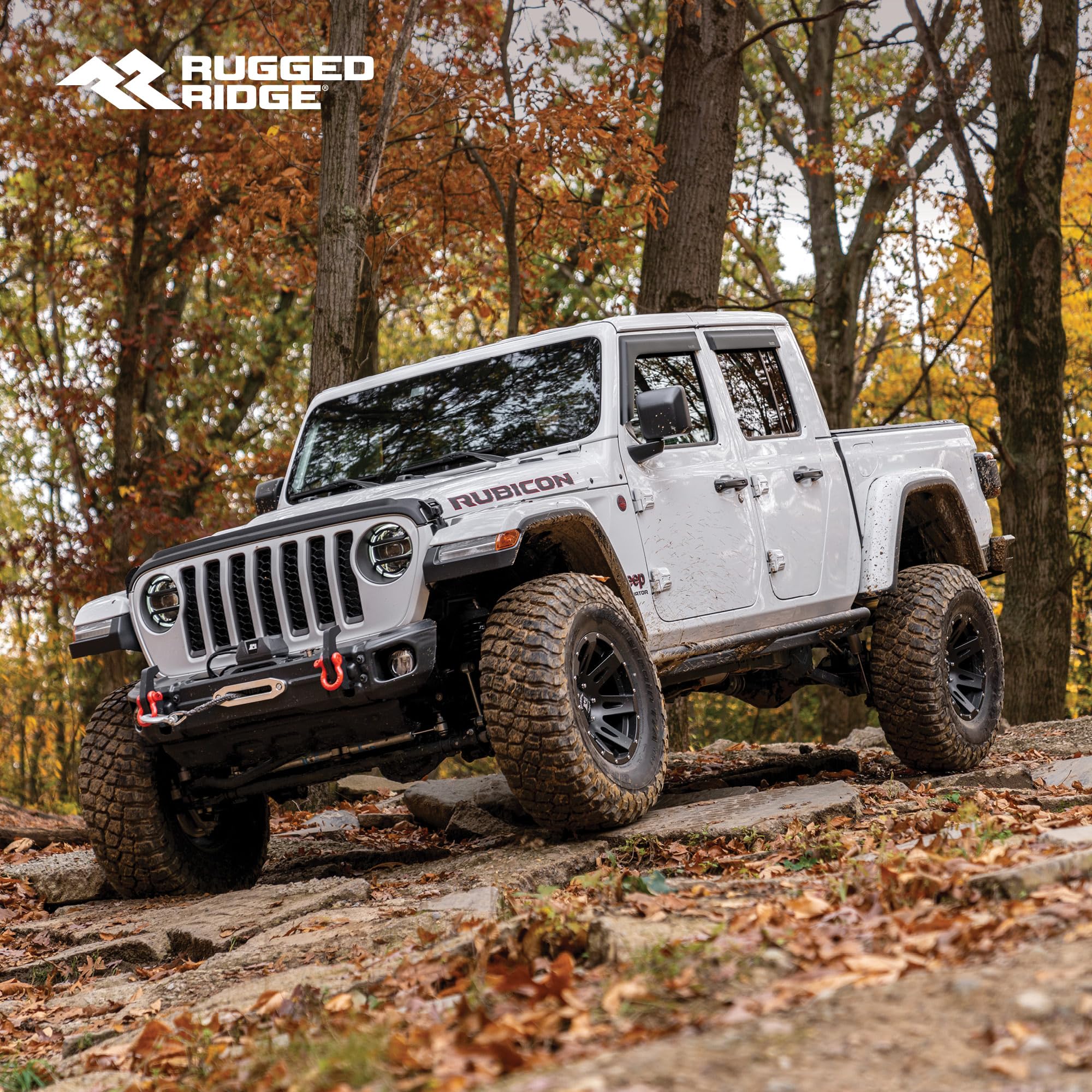 Rugged Ridge Retractable Armis Locking Tonneau Cover for Jeep Gladiator JT | Weather Resistant, Full Bed Access | 13550.31 | Fits 2020-2025 Jeep Gladiator JT w/ Trail Rails
