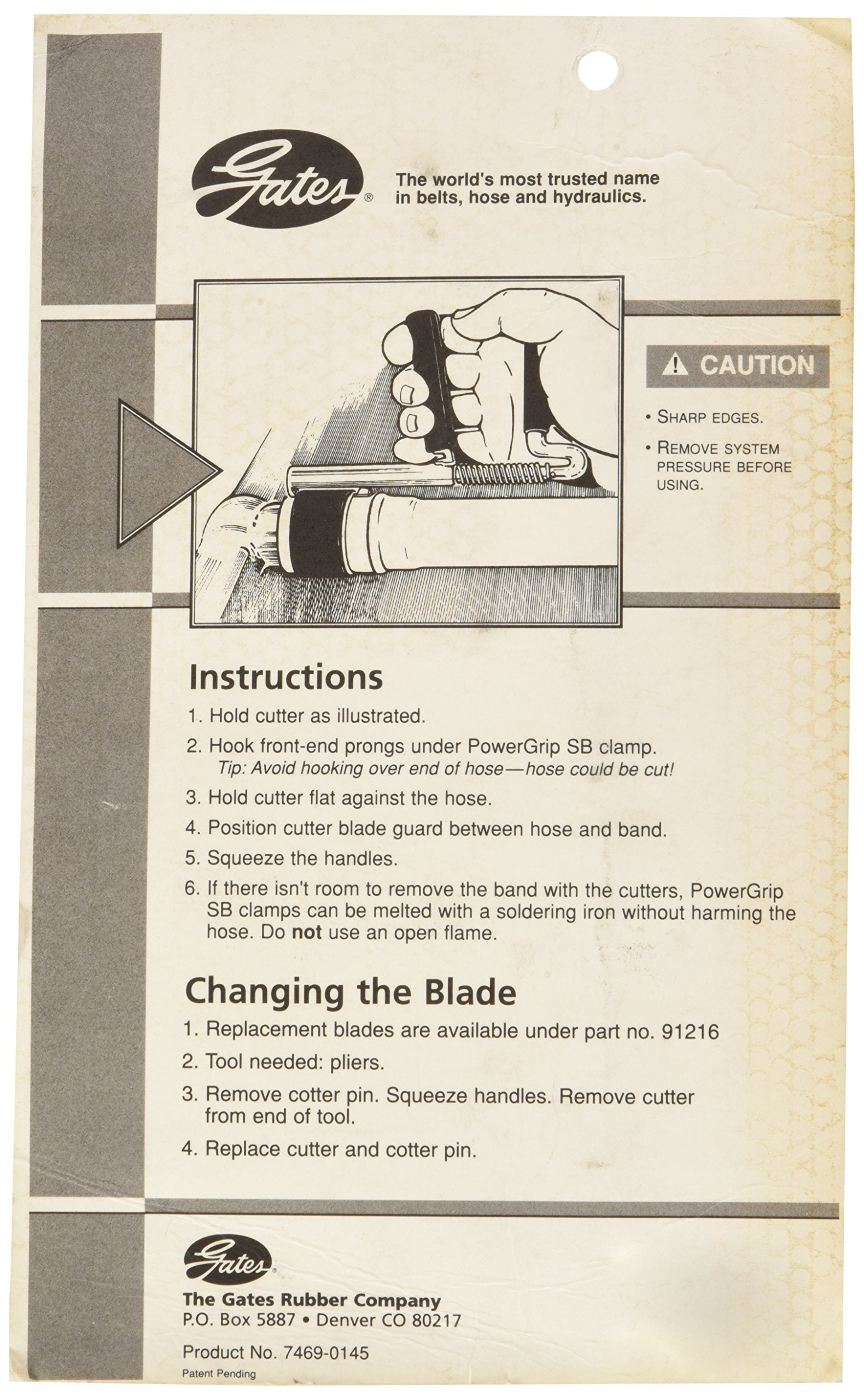 Gates Heavy-Duty 91215 PowerGrip SB Clamp Removal Tool, Black