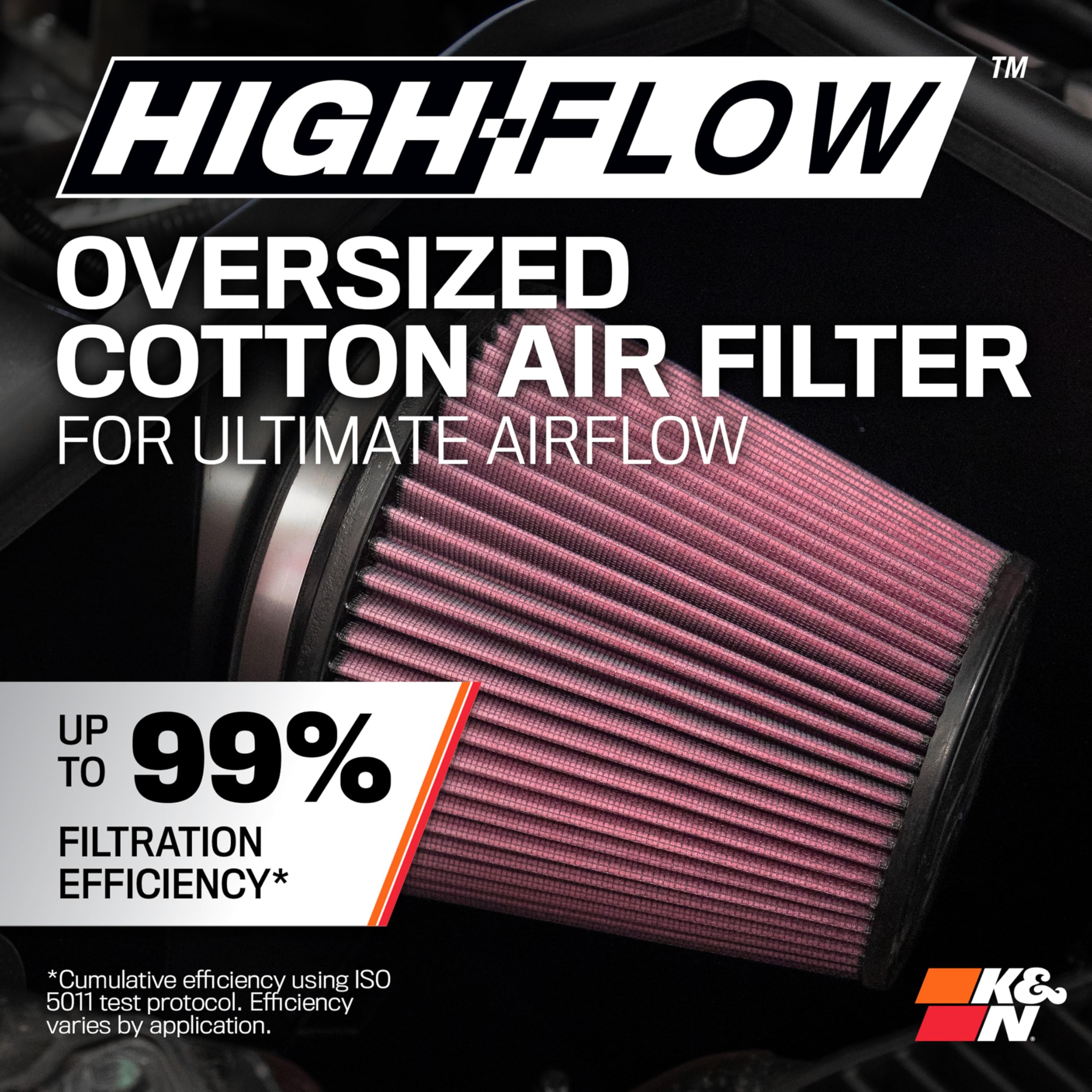 Cold Air Intake System K&N: High-Flow Air Filter, Increase Performance & Acceleration: Compatible with 2008-2014 Mitsubishi: Lancer, 69-6544TS