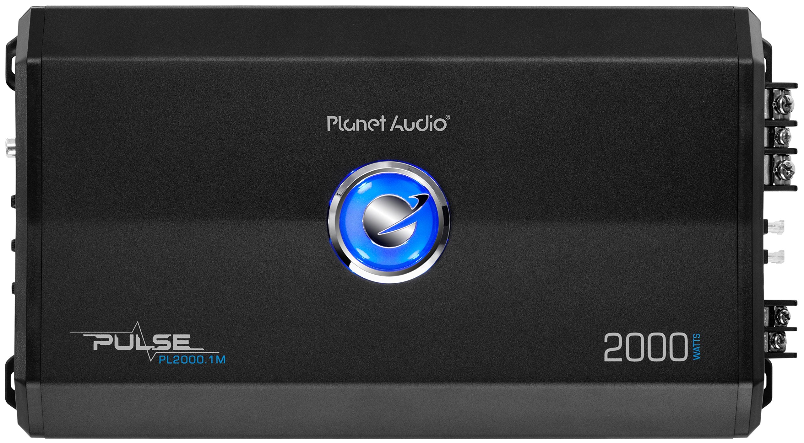 Planet Audio Monoblock PL2000.1M Car Amplifier - 2000 High Output, Low/High Level Inputs, Low Pass Crossover, MOSFET, Hook Up to Subwoofer for Bass