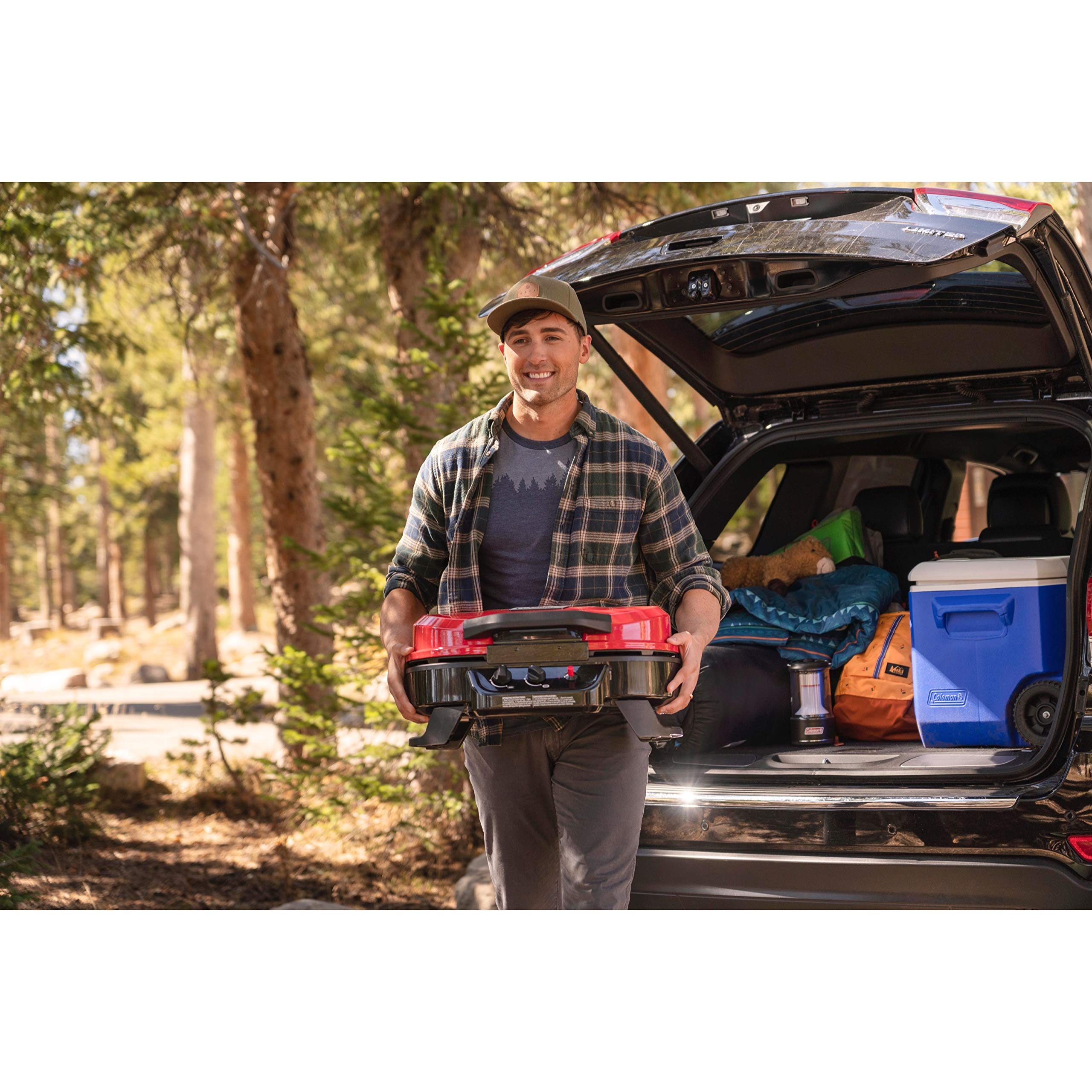 Coleman Portable RoadTrip 225 Tabletop Grill, 2-Burner Gas Grill with Matchless Ignition & Adjustable Temperature Control, 11,000 BTUs of Power for Grilling, Tailgating, Camping, BBQ, & More