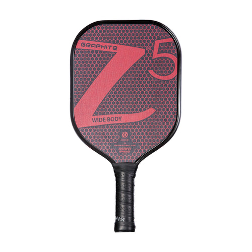 Graphite ONIX Z5 Pickleball Paddle (Graphite Carbon Fiber Face with Rough Texture Surface, Cushion Comfort Grip and Nomex Honeycomb Core for Touch, Control, and Power), Red