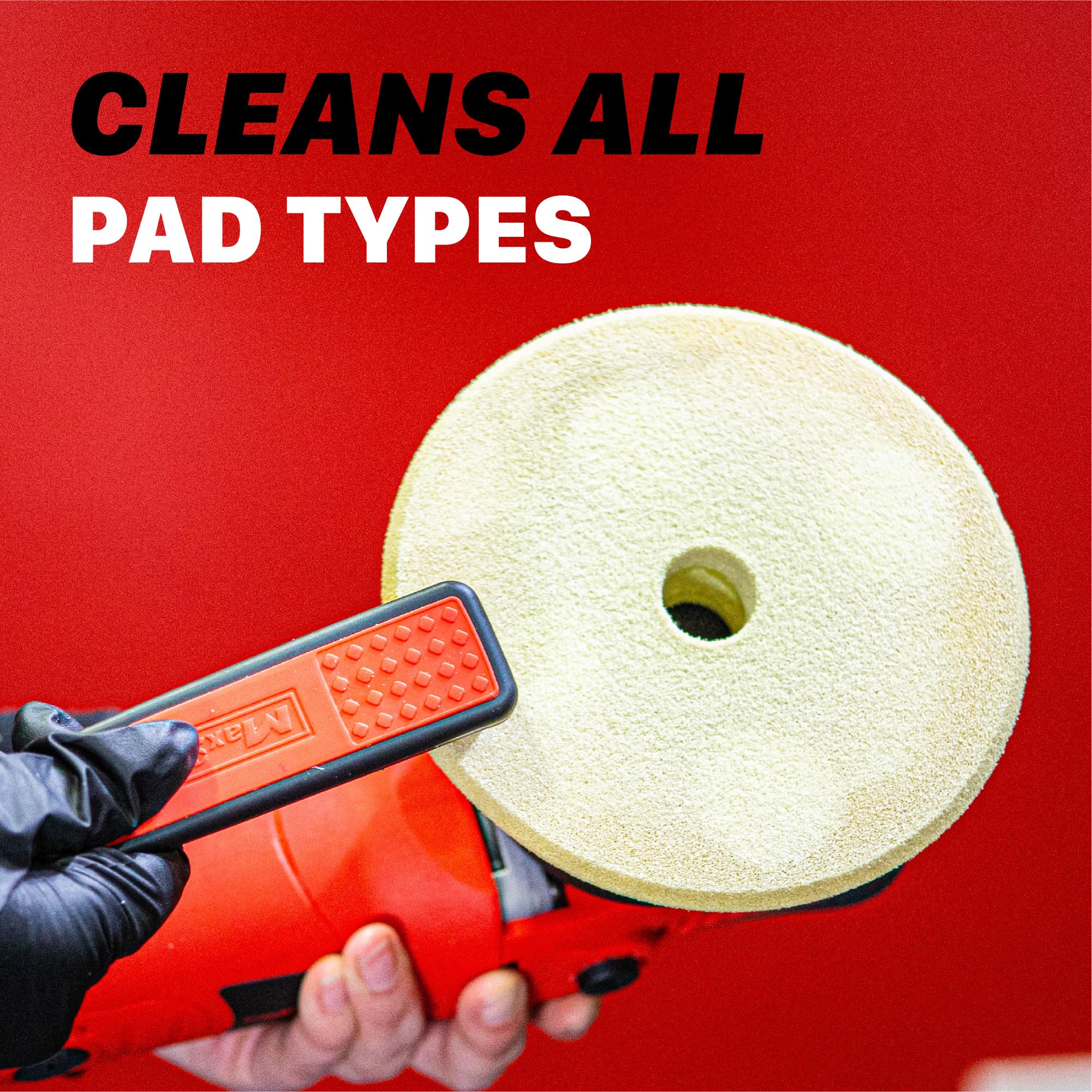 2-in-1 Maxshine Foam Pad Cleaning Brush & Pad Removal Tool Set | Dual-Function Stiff Bristle Brush with Easy-Grip Handle | Car Polishing Pad Cleaner & Detailing Accessory for Buffing Pads