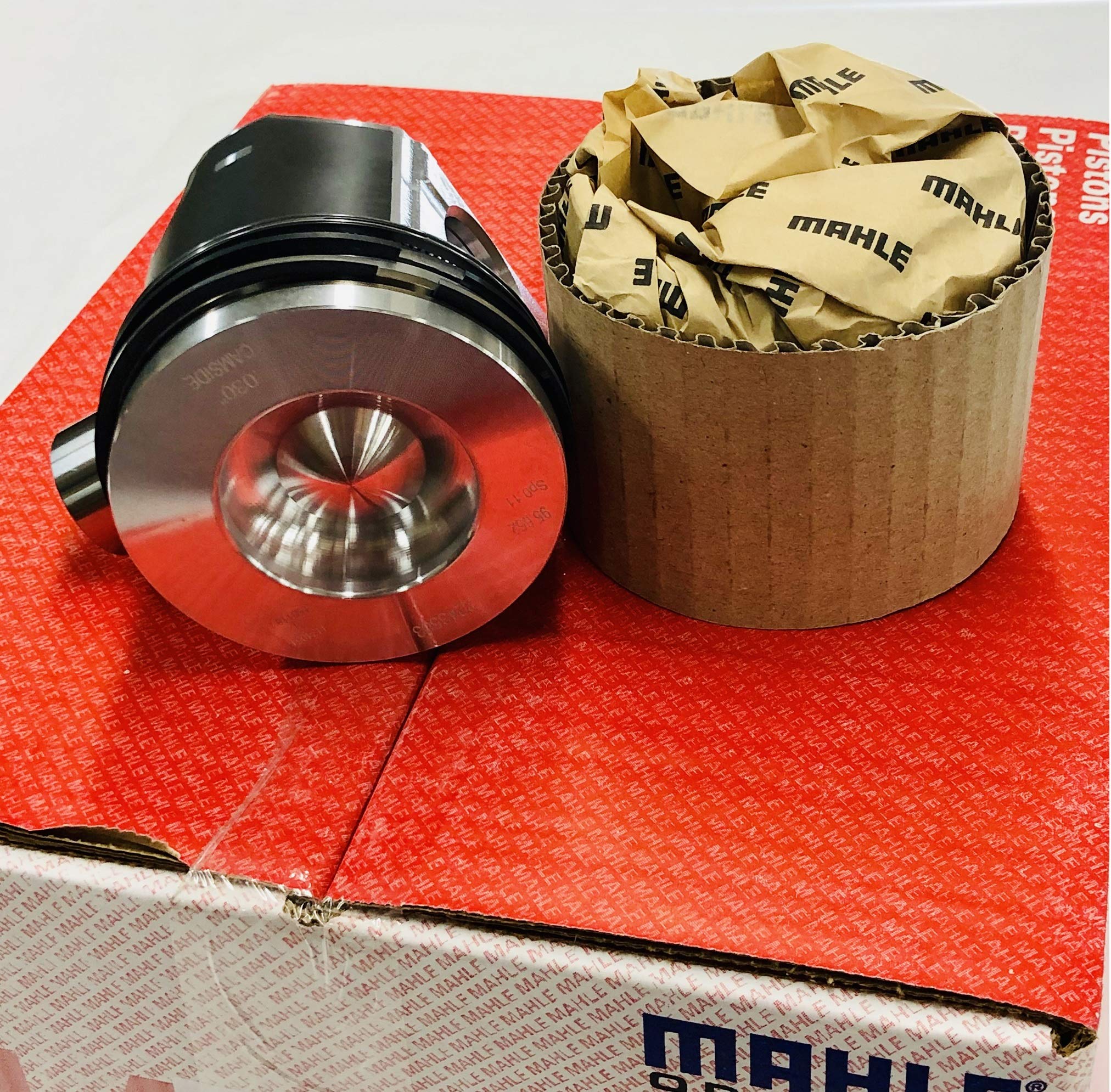 MAHLE Pistons set Coated with Rings Compadible with: 2003.5-2010 Ford 6.0 6.0L Diesel .020 Over Pistons set 8 Ford Powerstroke 03-10 MAHLE Clevite