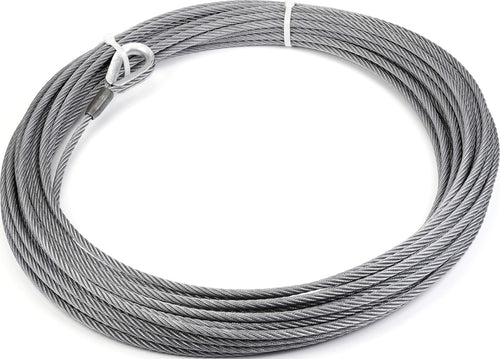 Winch Accessory WARN 38876: Steel Cable Wire Rope with Loop End and Terminal, 3/8" Diameter x 125' Length