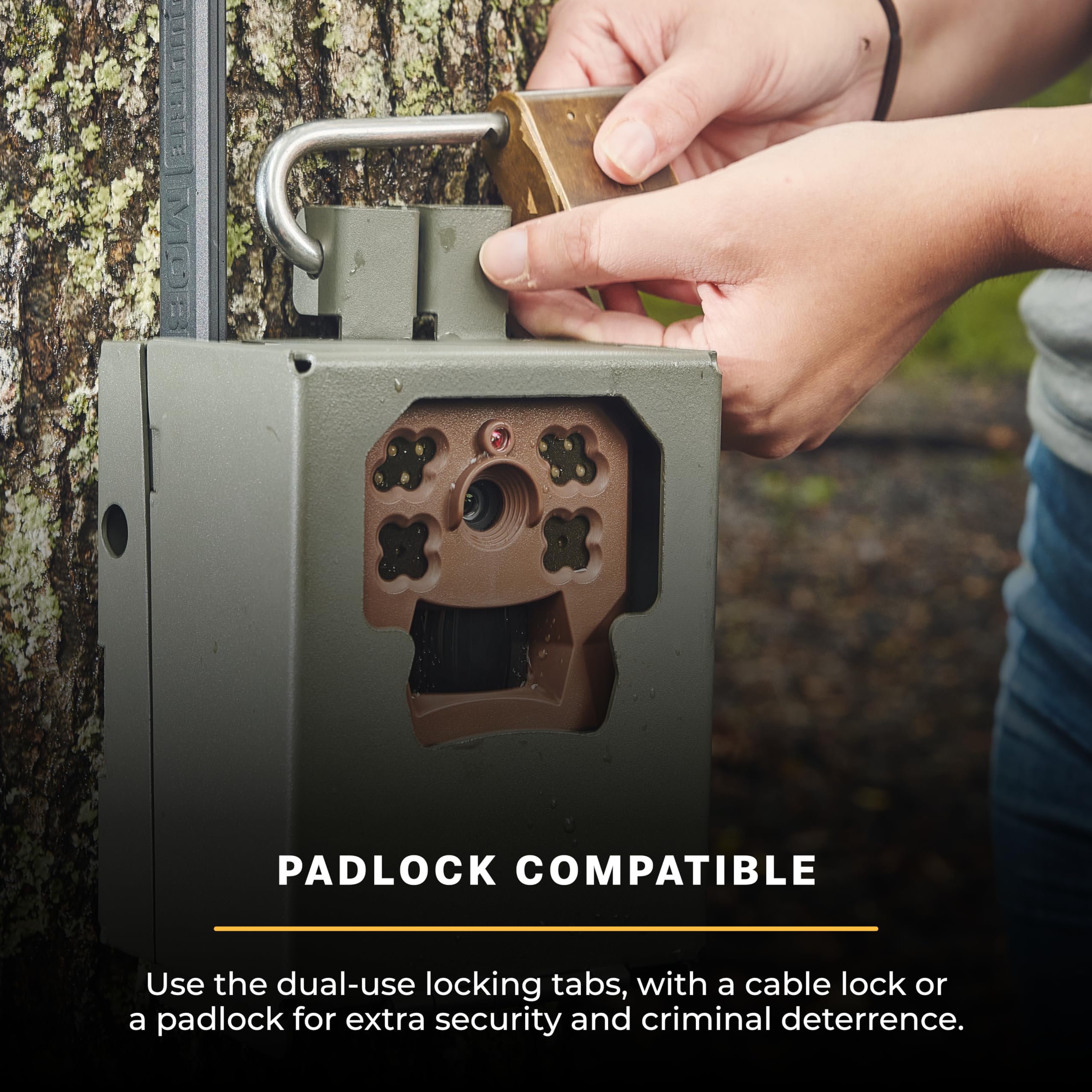Moultrie Security Box for Cellular Trail Cameras Edge, Edge Pro - Robust Protection, 16-Gauge Steel Structure, Weatherproof and Security