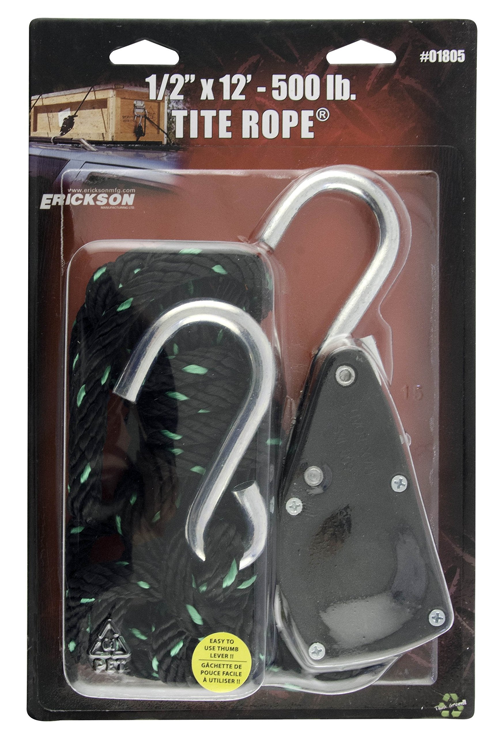 1/2" x 12' Erickson Tite Rope Strap - 500 lb. Load Capacity