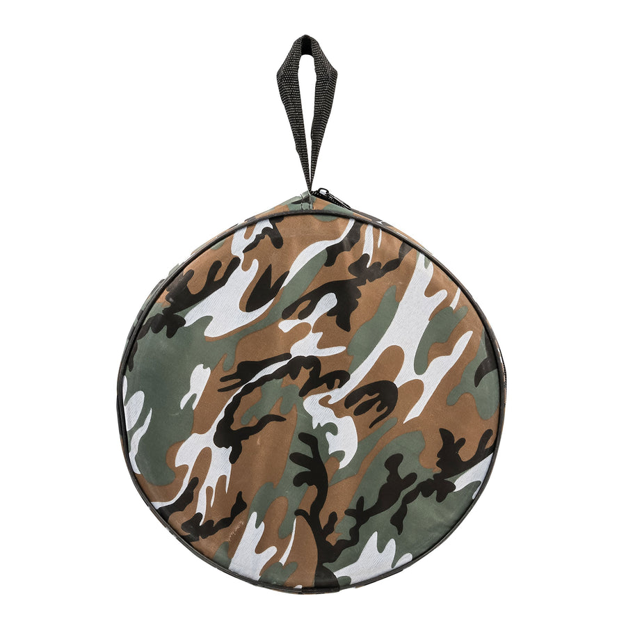 Collapsible Bucket Camco with Storage Case - Durable Pop Up Bucket with Watertight Fabric, Holds 3 Gallons of Water - Great for RVs, Camping, Fishing, Boating, Hiking and More - Camouflage (42994)