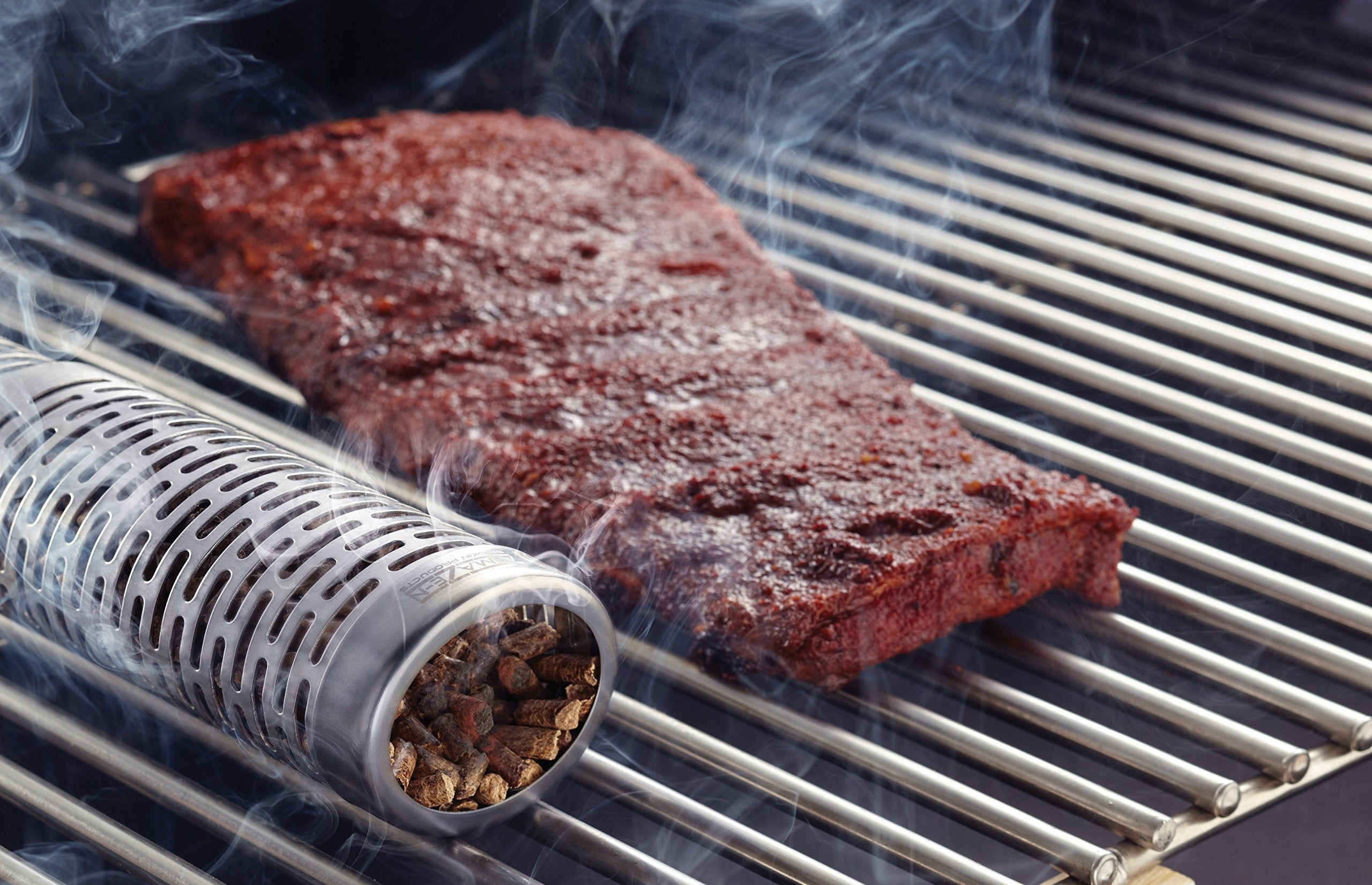Oval A-MAZE-N AMNTS12 Pellet Tube Smoker, Hot or Cold Smoking, 12 Inch, Stainless