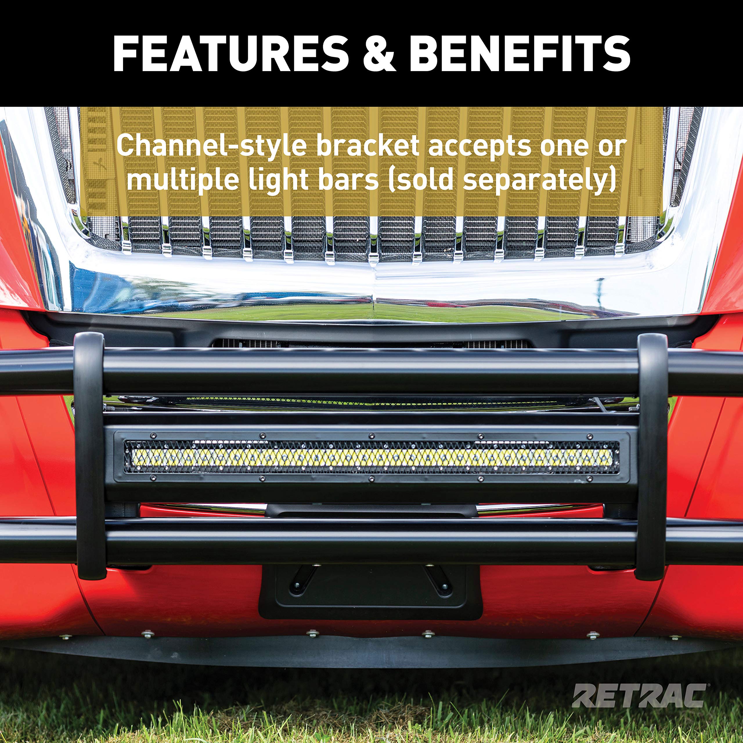 Milestone Retrac 207710 Black Stainless Bumper Guard Light Cage