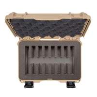 Waterproof Nanuk 909 Hard Case with Custom Foam Insert for 8 Pocket Knives - Tan