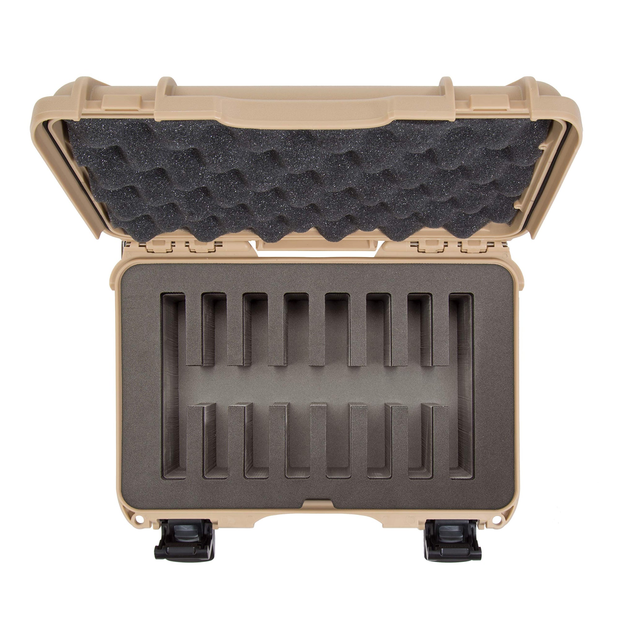 Waterproof Nanuk 909 Hard Case with Custom Foam Insert for 8 Pocket Knives - Tan