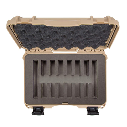 Waterproof Nanuk 909 Hard Case with Custom Foam Insert for 8 Pocket Knives - Tan