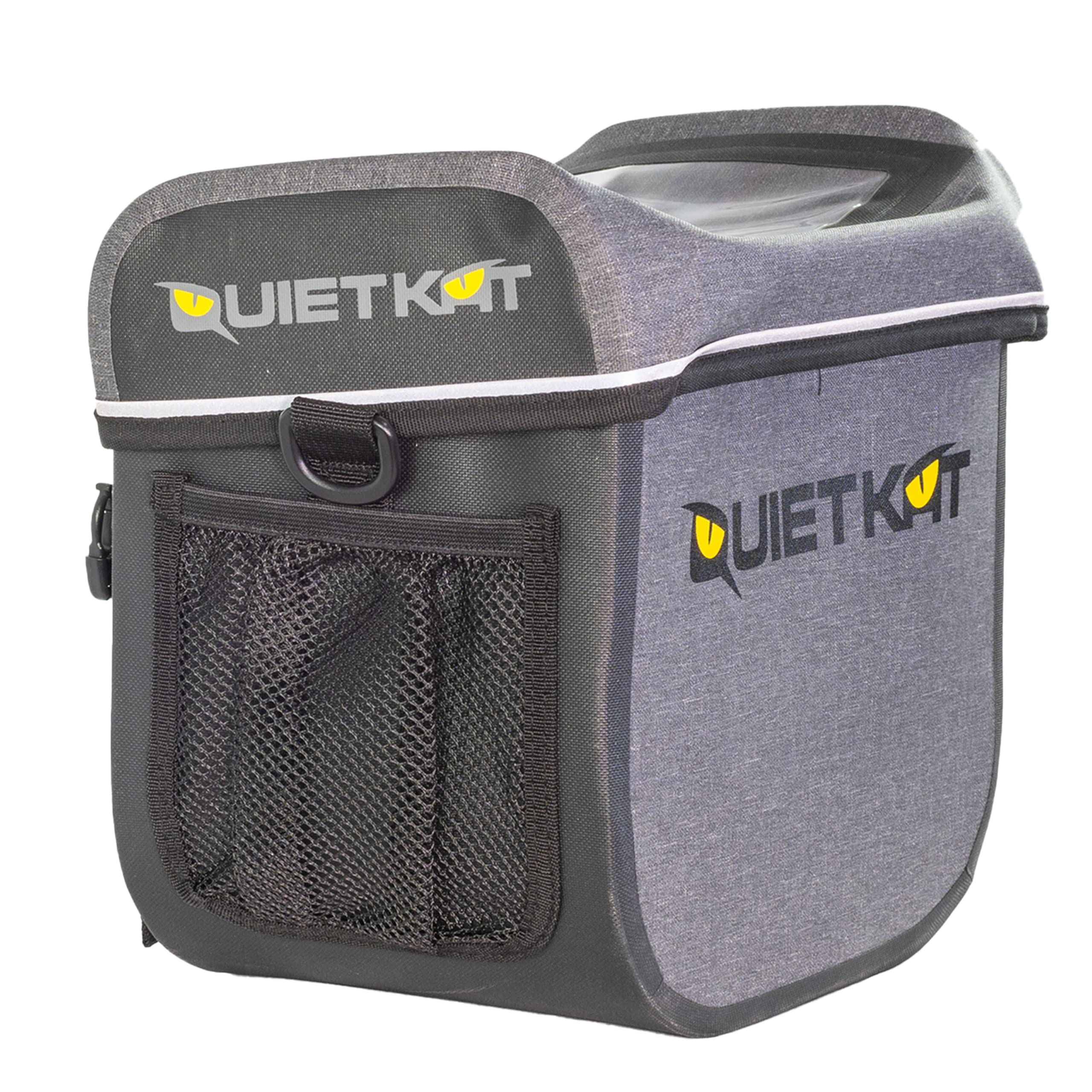 Front Handlebar Bag QuietKat Day Pack Waterproof Dry Bag with Shoulder Strap - Black