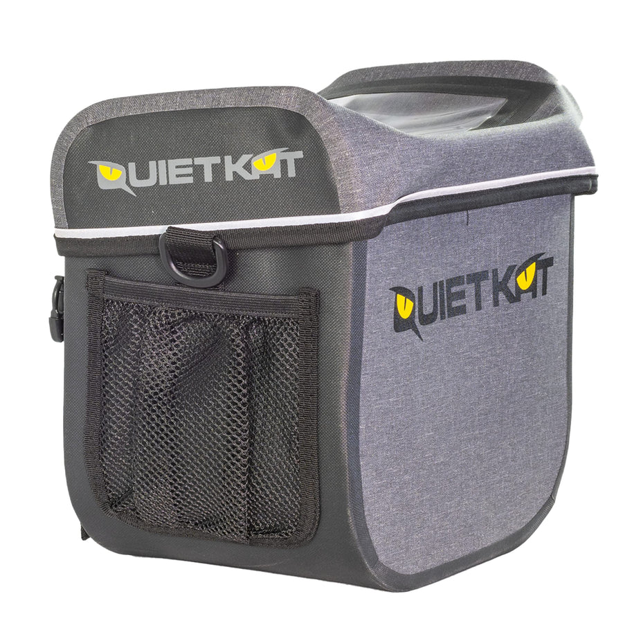 Front Handlebar Bag QuietKat Day Pack Waterproof Dry Bag with Shoulder Strap - Black