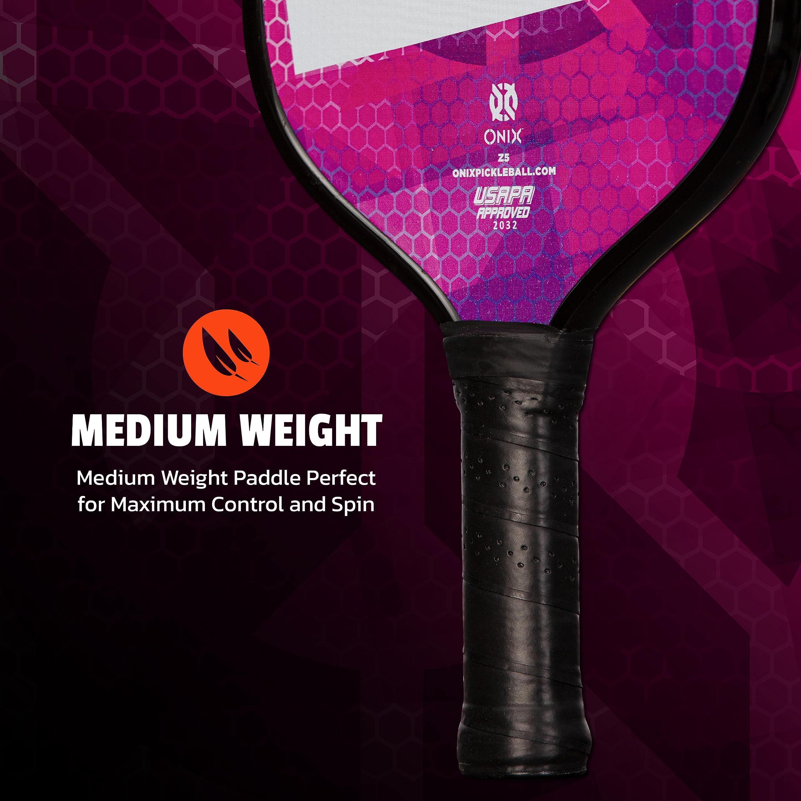 Graphite ONIX MOD Z5 Graphite Carbon Fiber Pickleball Paddles with Cushion Comfort Pickleball Paddle Grip - USA Pickleball Approved