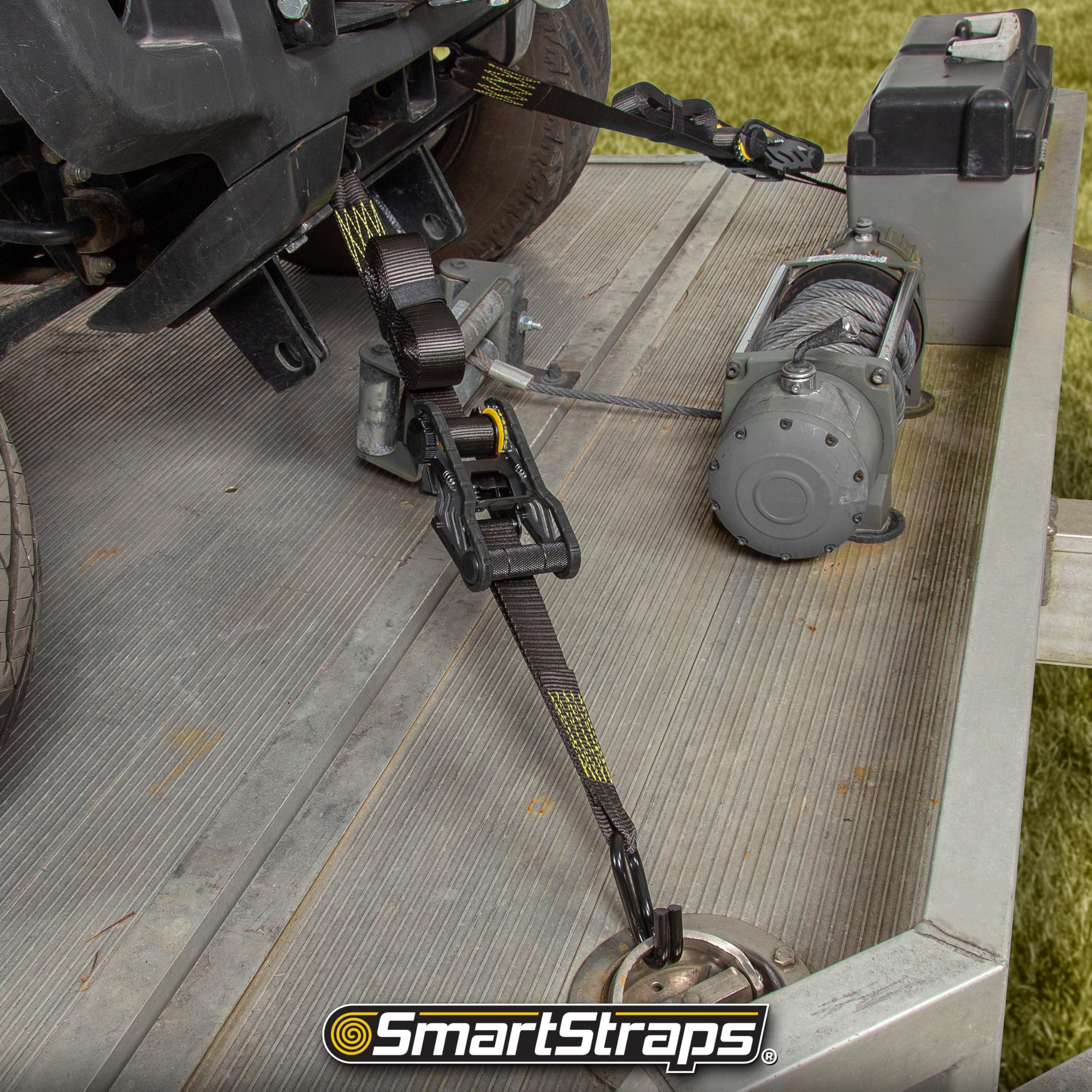 14-Foot SmartStraps Ratchet Tie Down Straps 2-Pack, Tactical Handle, ZeRust Technology, 1,667 lb Safe Work Load, 5,000 lb Break Strength