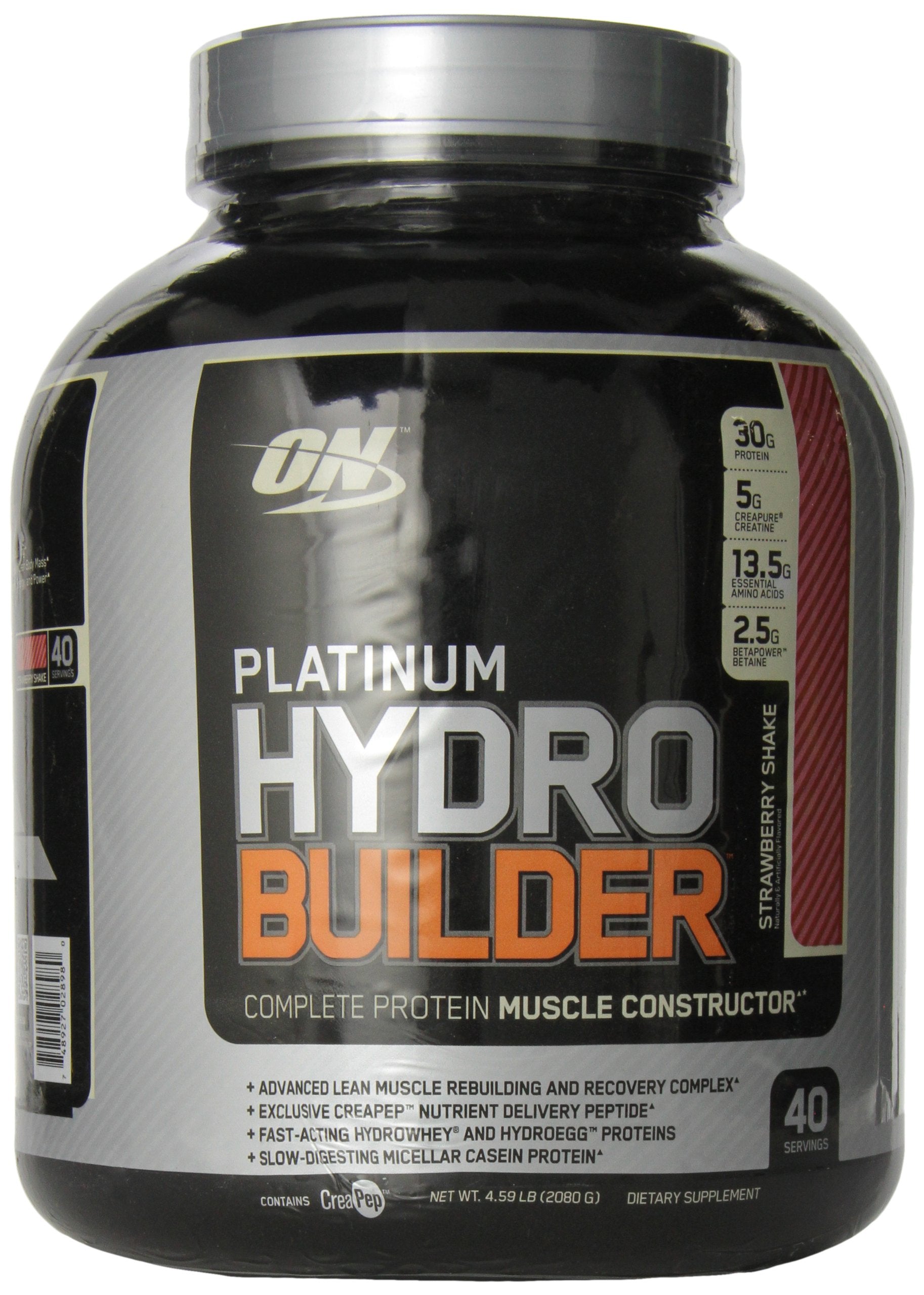Platinum Hydrobuilder Protein Drink Optimum Nutrition, Strawberry Shake, 4.59 Pound