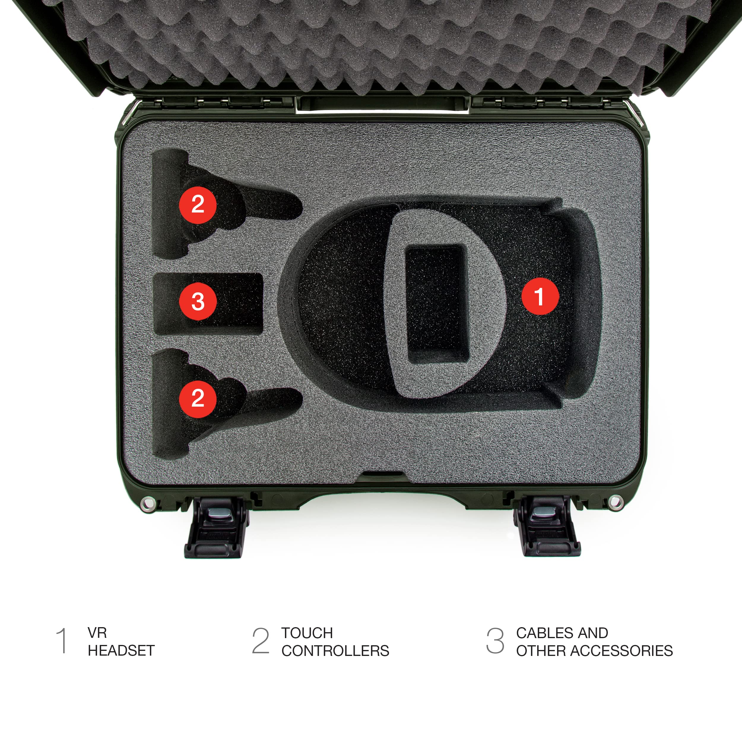 Waterproof Nanuk 925 Hard Case with Foam Insert for Oculus Quest 2 - Olive
