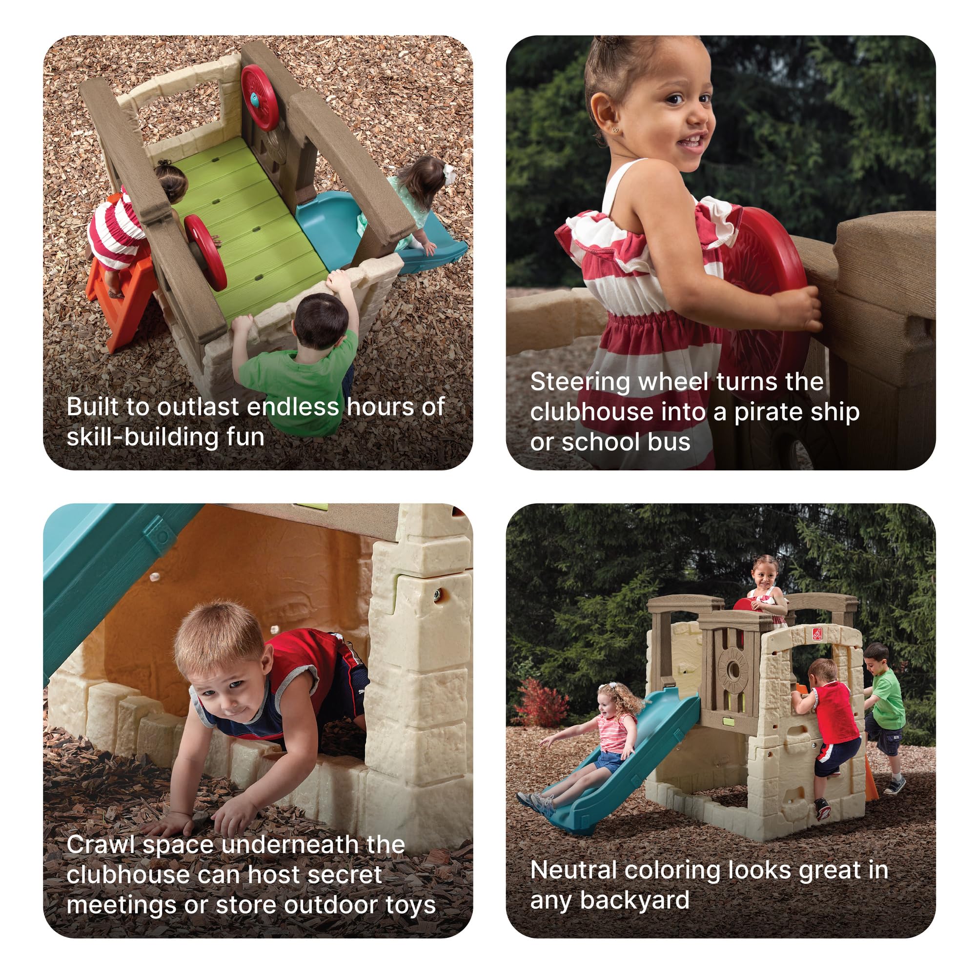 Step2 II Woodland Climber Kids Playset, Ages 2 –6 Years Old, Toddler Slide and Climbing Wall, Outdoor Playground for Backyard, Sturdy Plastic Frame, Easy Set Up