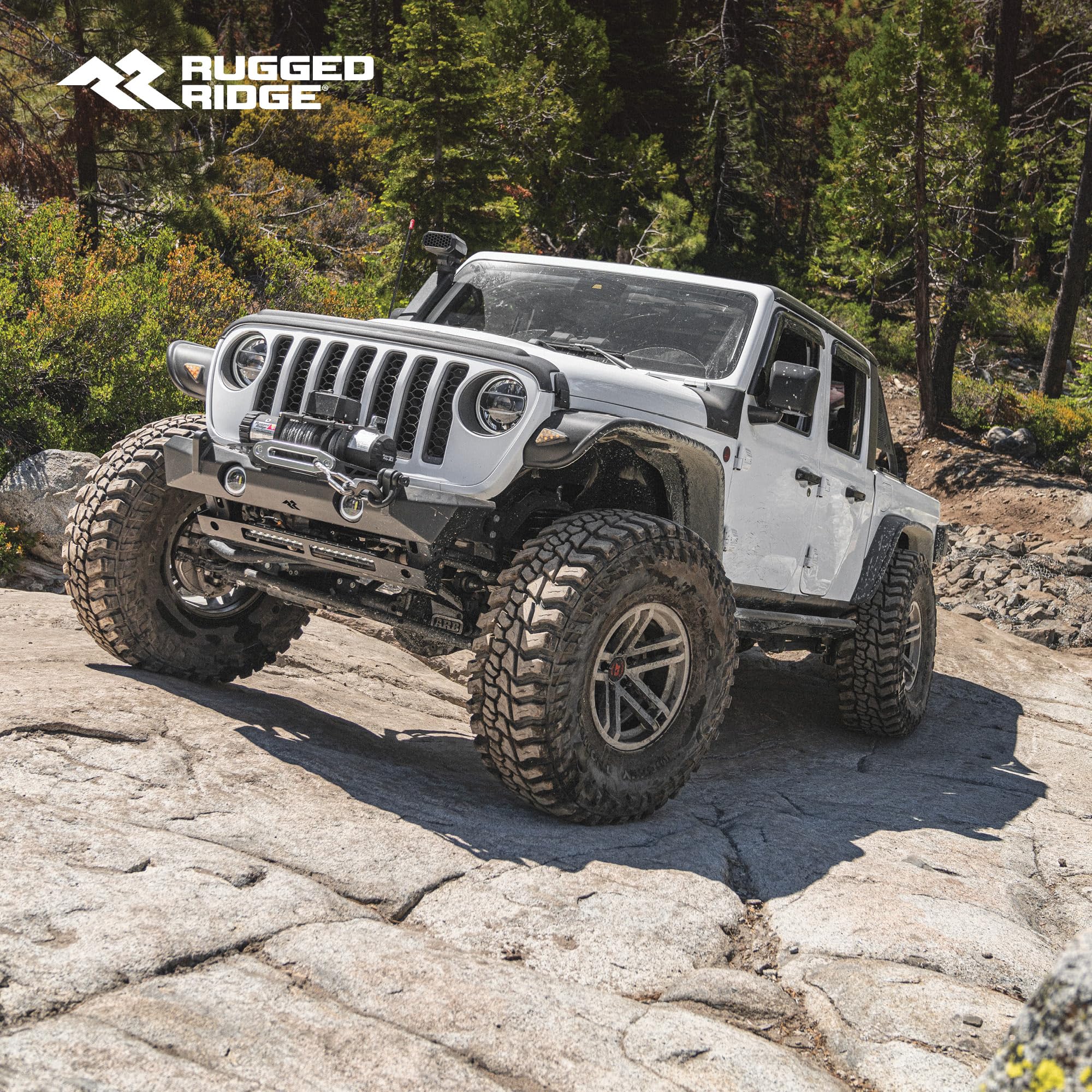 Rugged Ridge Soft Folding Armis Tonneau Cover for Jeep Gladiator JT | Textured Black, Weather Resistant | 13550.21 | Fits 2020-2024 Jeep Gladiator JT with or without Trail Rails