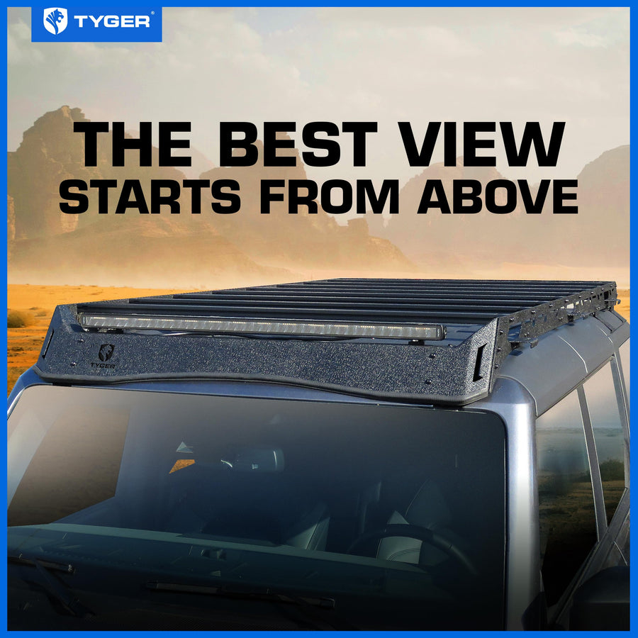 Tyger Auto Roof Rack Platform Style Compatible with 2021-2026 Ford Bronco 4-Door with Hardtop | Not for Bronco Sport | Cargo Storage Carrier for Outdoors Gear| Paintable Color Inserts | TG-RR1F33778