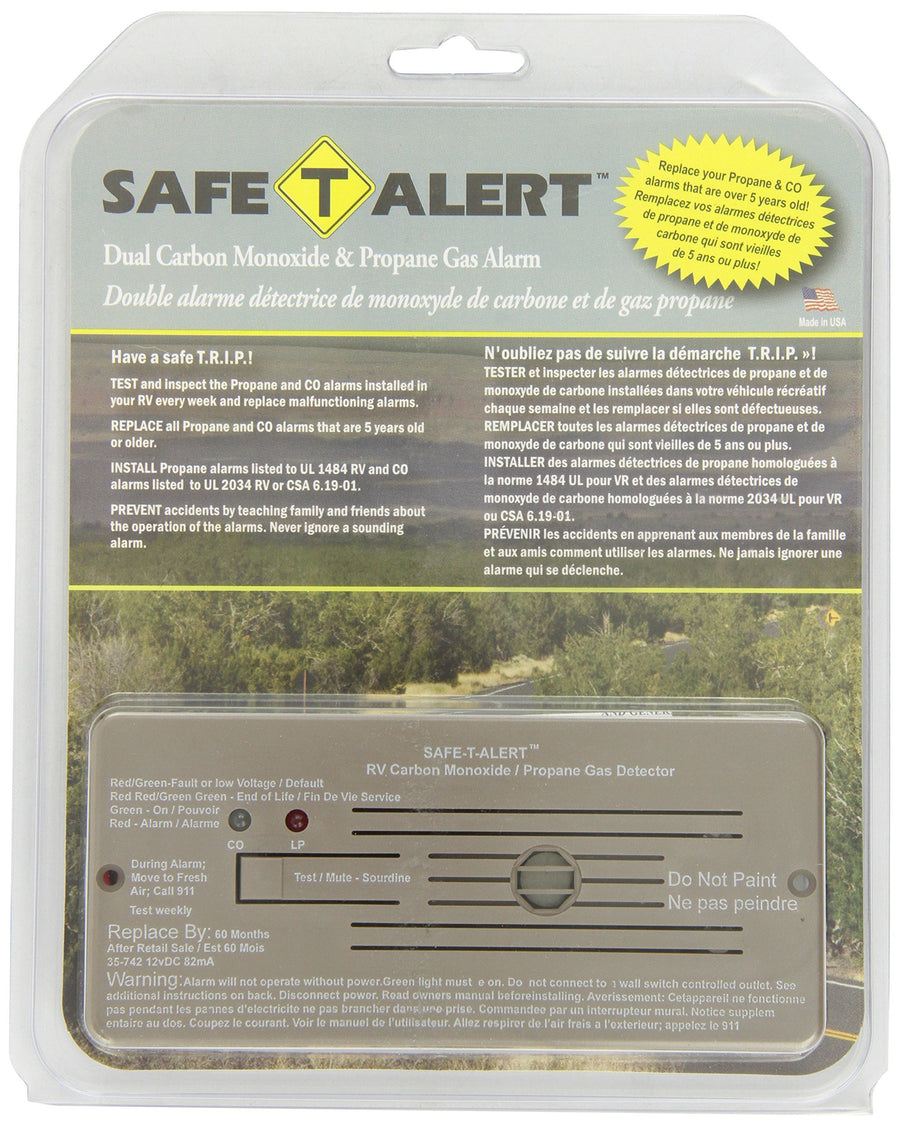 35-742-BR Safe-T-Alert by MTI Industries 35 Series Dual LP/CO Alarm - Flush Mount, Brown