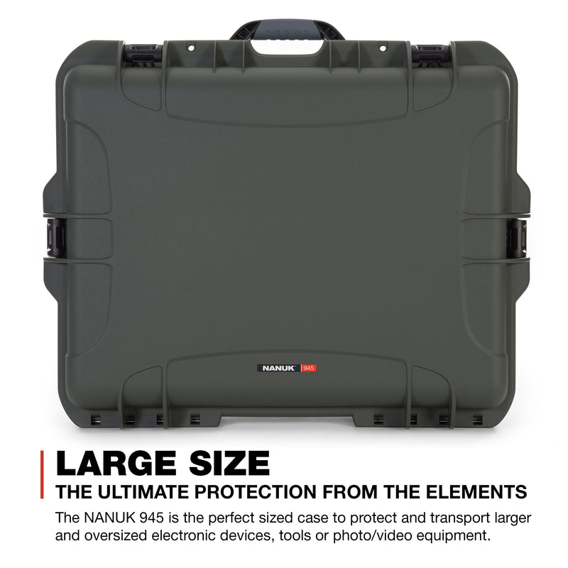 Waterproof Nanuk 945 Hard Case with Padded Dividers - Olive