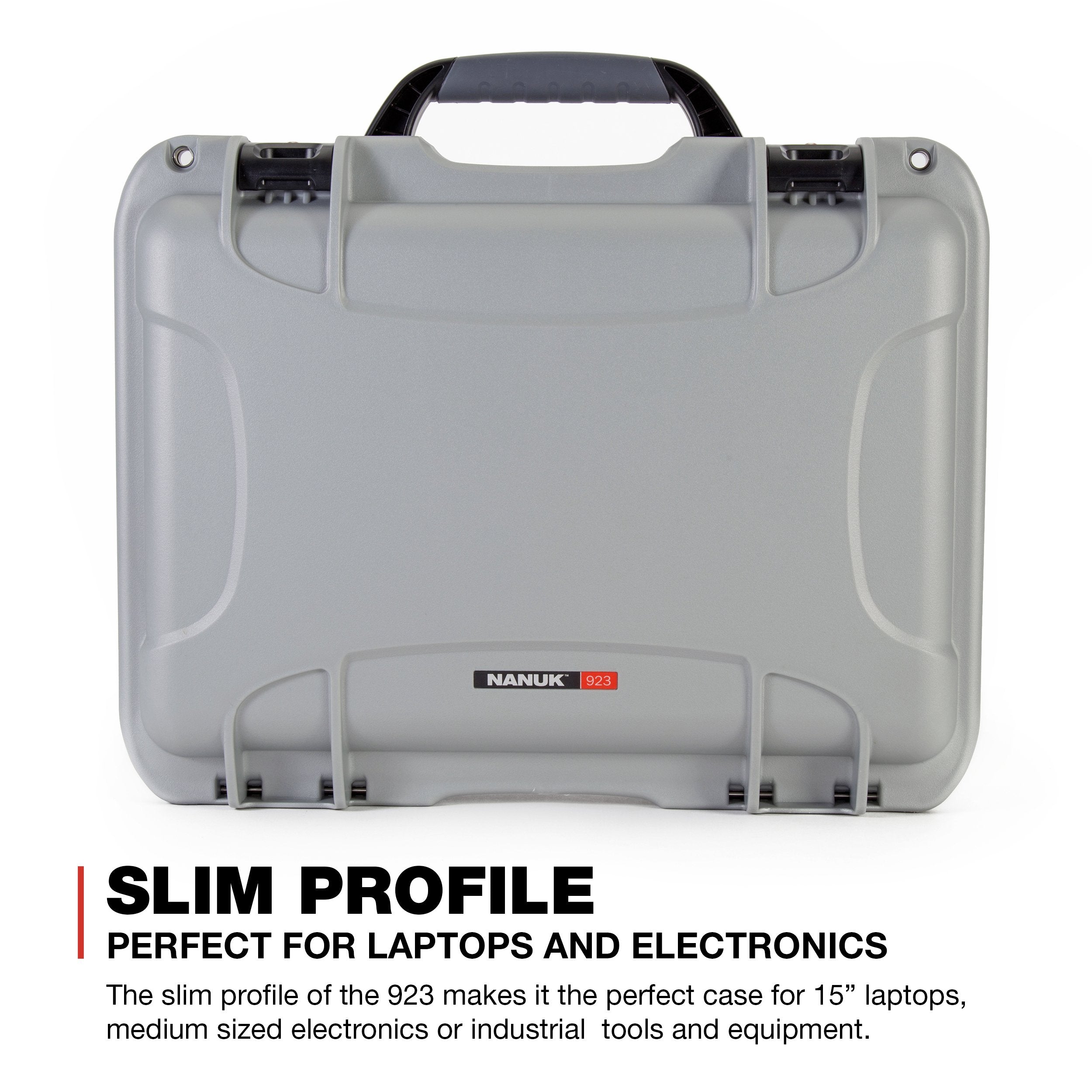 Waterproof Nanuk 923 Hard Case with Padded Dividers and Incorporated TSA Approved Travel Lock Latches - Silver (923-2005)