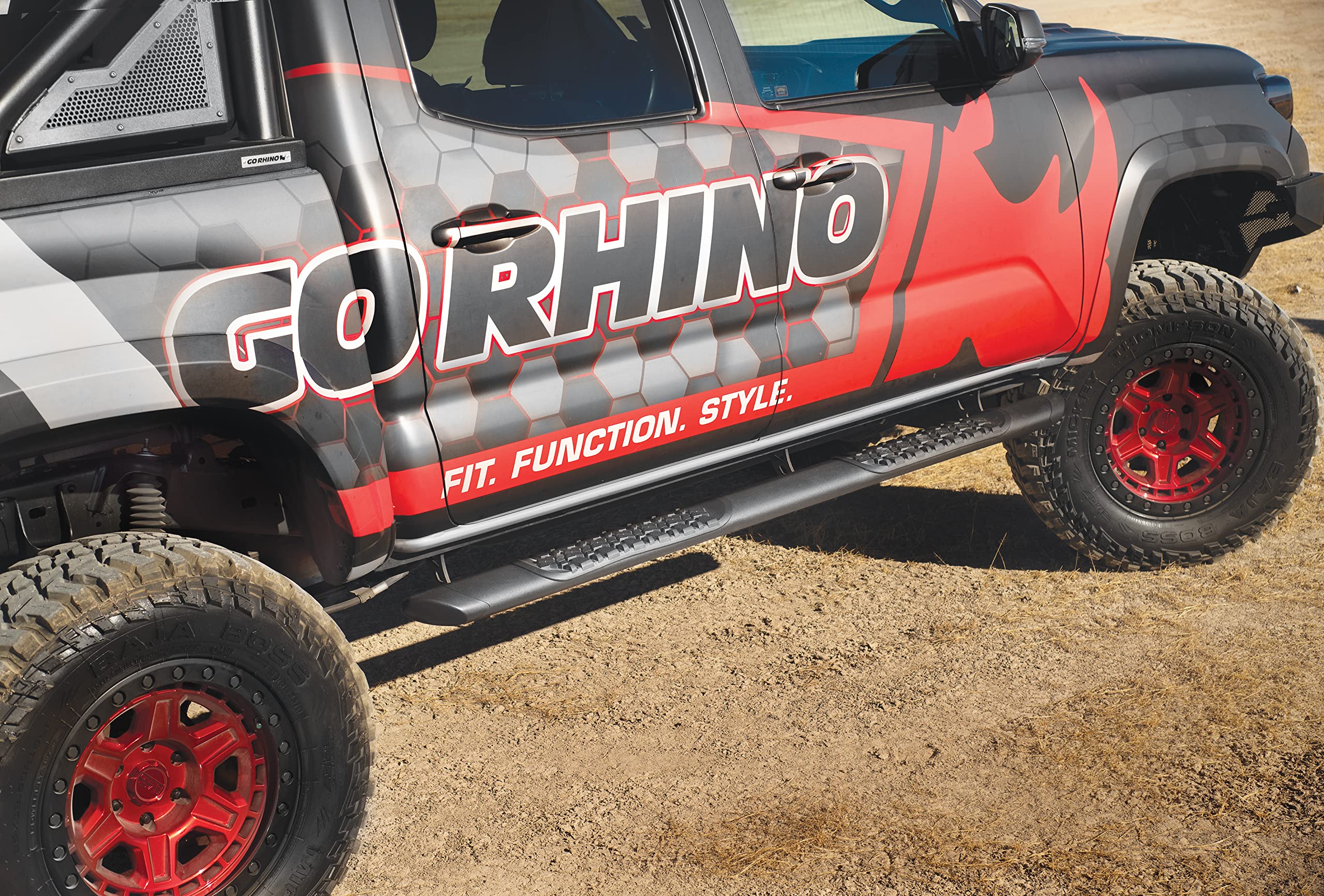 V-Series V3 Go Rhino 5" Side Steps & Mounting Brackets | Aluminium, Textured Black | V3441580T | Fits 2007-2021 Toyota Tundra Double Cab Pickup