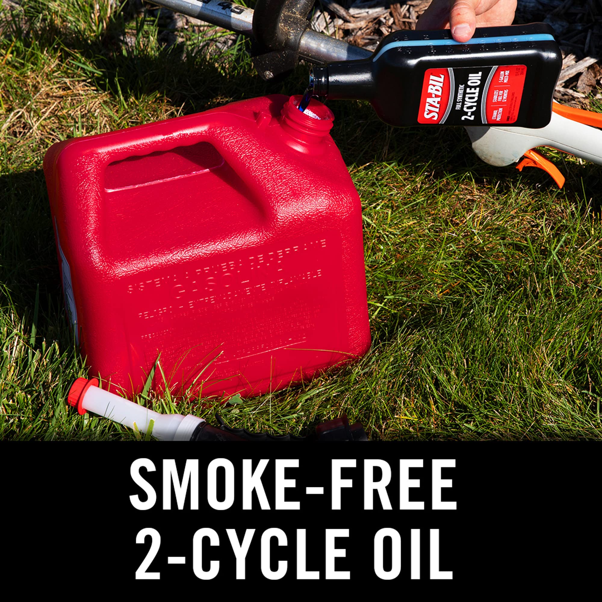 Full Synthetic STA-BIL 2-Cycle Oil - With Fuel Stabilizer For Up To 12 Months Protection - 5 Gallon Multi-Mix - 50:1/40:1 Mix Ratios - Low Smoke Formula, 13 fl. oz. (22404)