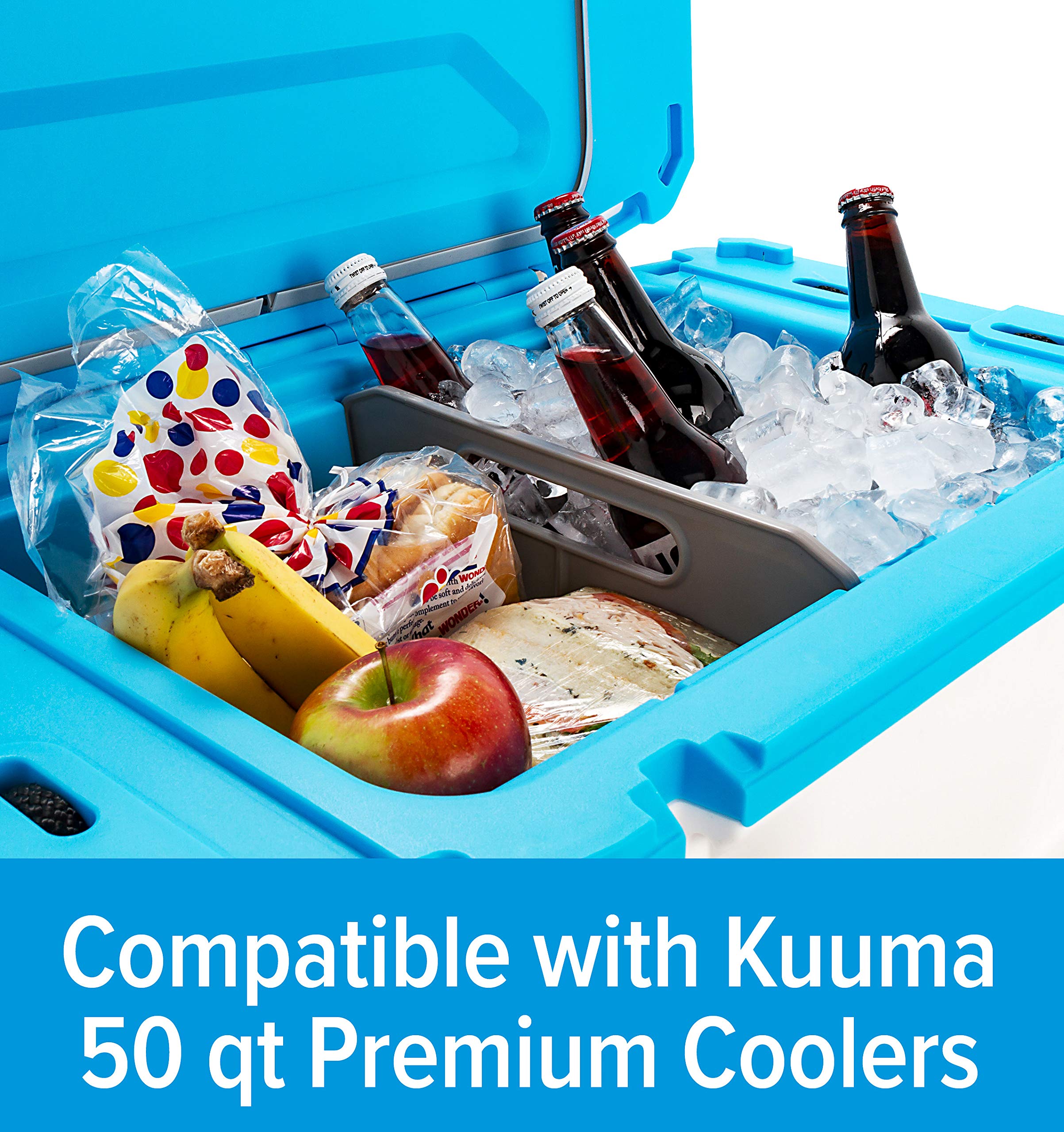Kuuma Camco 50 Qt. Cooler Divider | Compatible with Kuuma 50 Qt. Premium Coolers | Durable Construction | Gray (58473)
