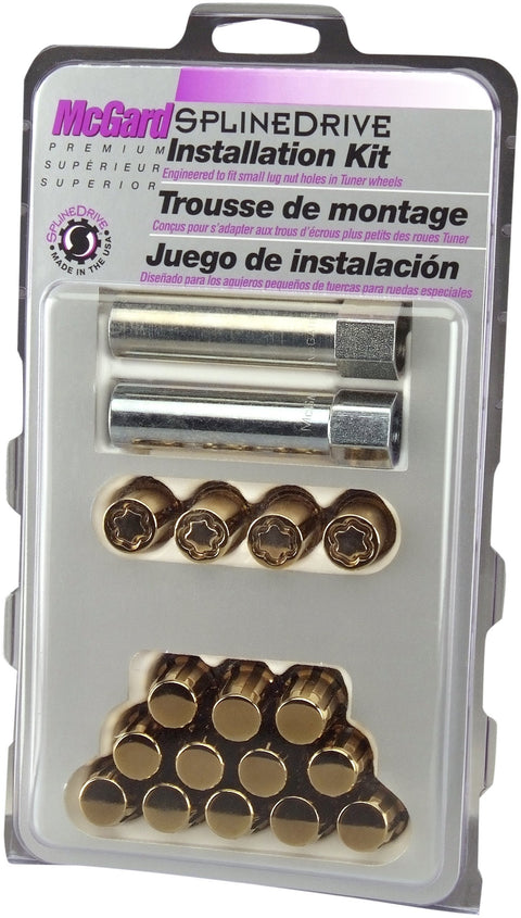 SplineDrive McGard 65454GDC Chrome/Gold Wheel Installation Kit (M12 x 1.25 Thread Size) - for 4 Lug Wheels