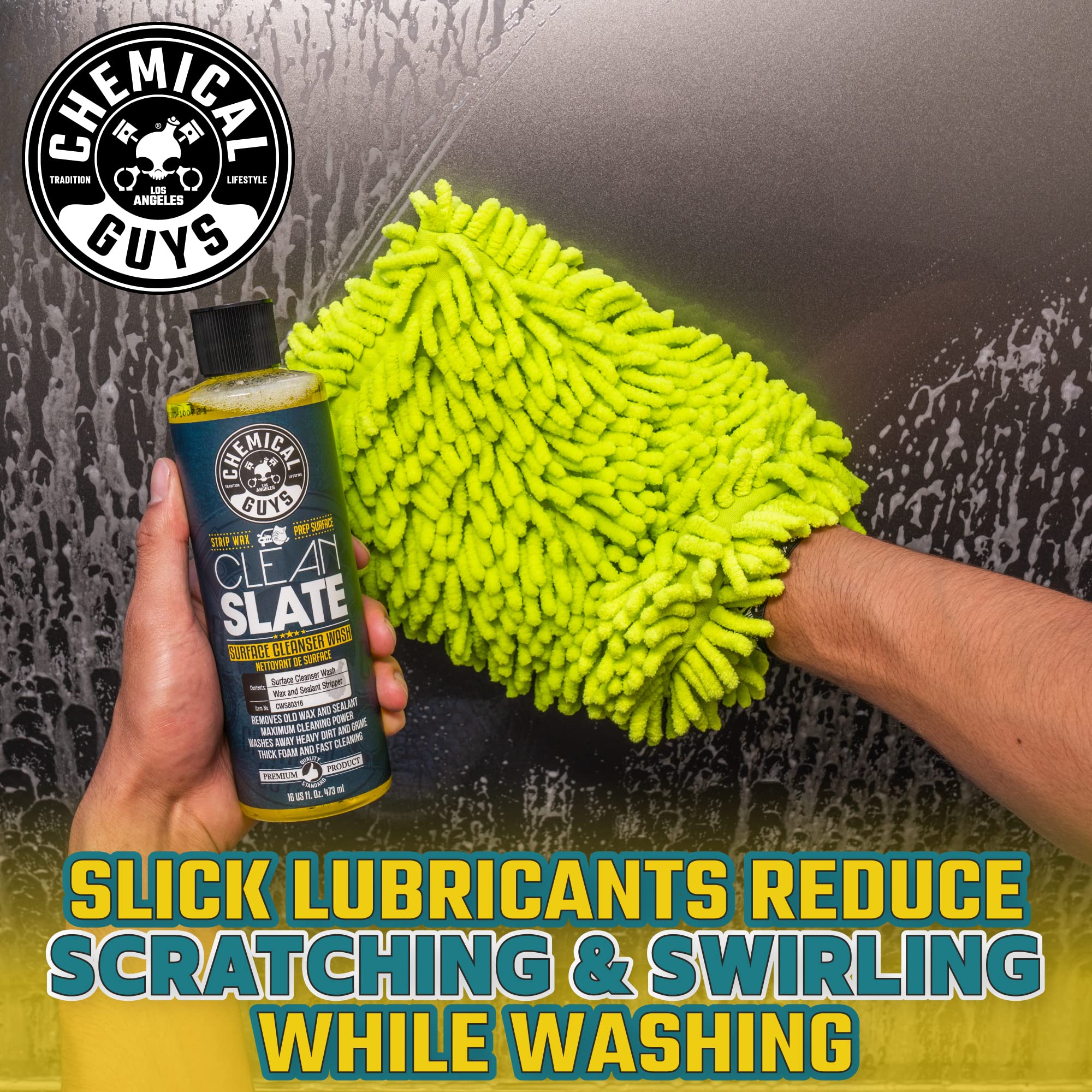Chemical Guys CWS803 Deep Surface Cleaning Car Wash Soap Clean Slate (Removes Old Car Waxes, Glazes & Sealants for Superior Surface Prep), 128 fl oz (1 Gallon), Citrus Scent