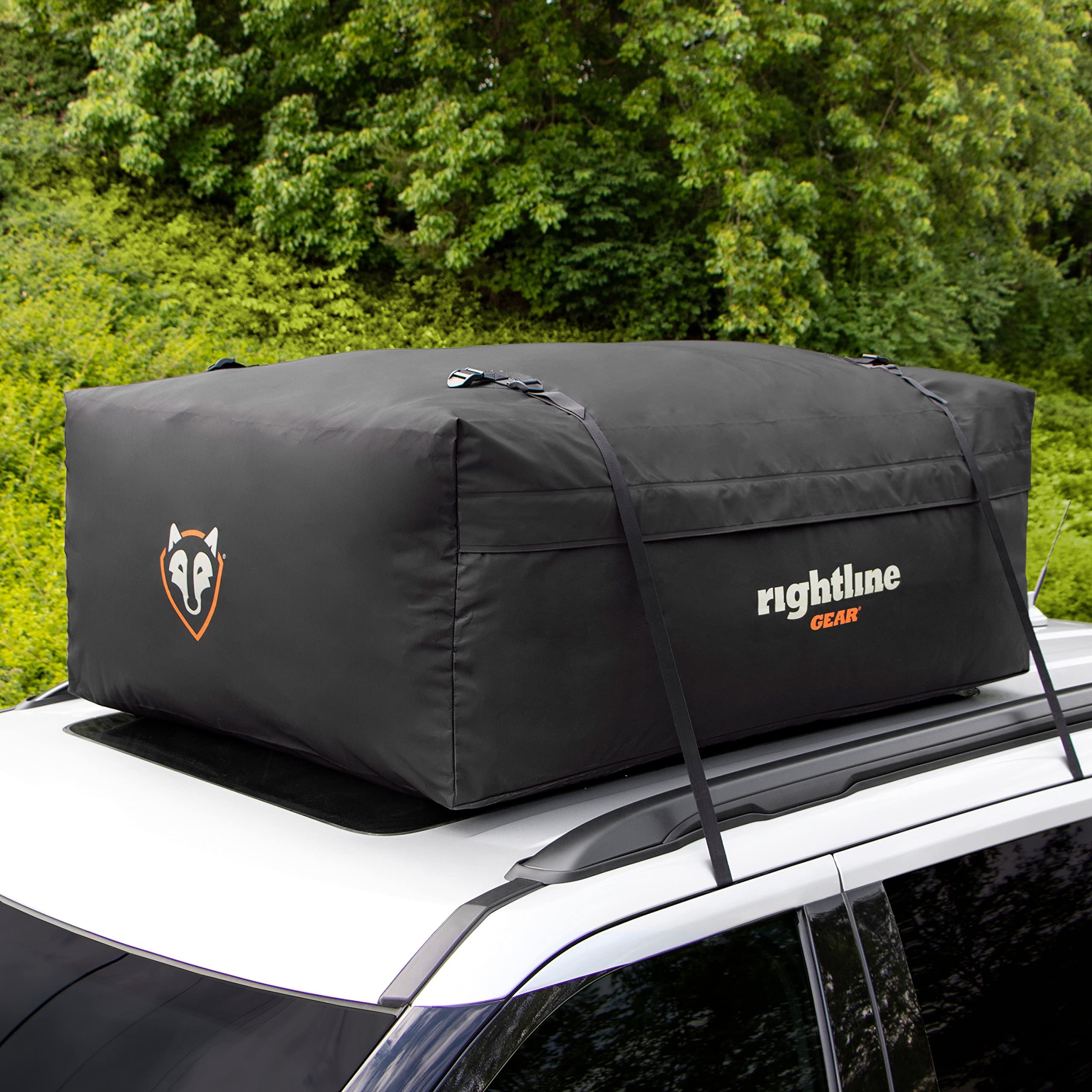 Rightline Gear Rooftop Cargo Carrier Range 3 Weatherproof for Top of Vehicle, Attaches With or Without Roof Rack, 18 Cubic Feet, Black