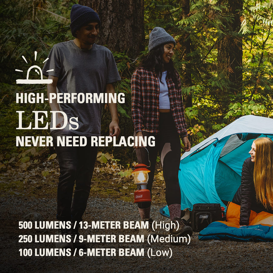 Coleman Classic LED Lantern Handheld 300L/500L with Durable & Water-Resistant Hanging Handle for Camping Emergencies & at-Home Usage