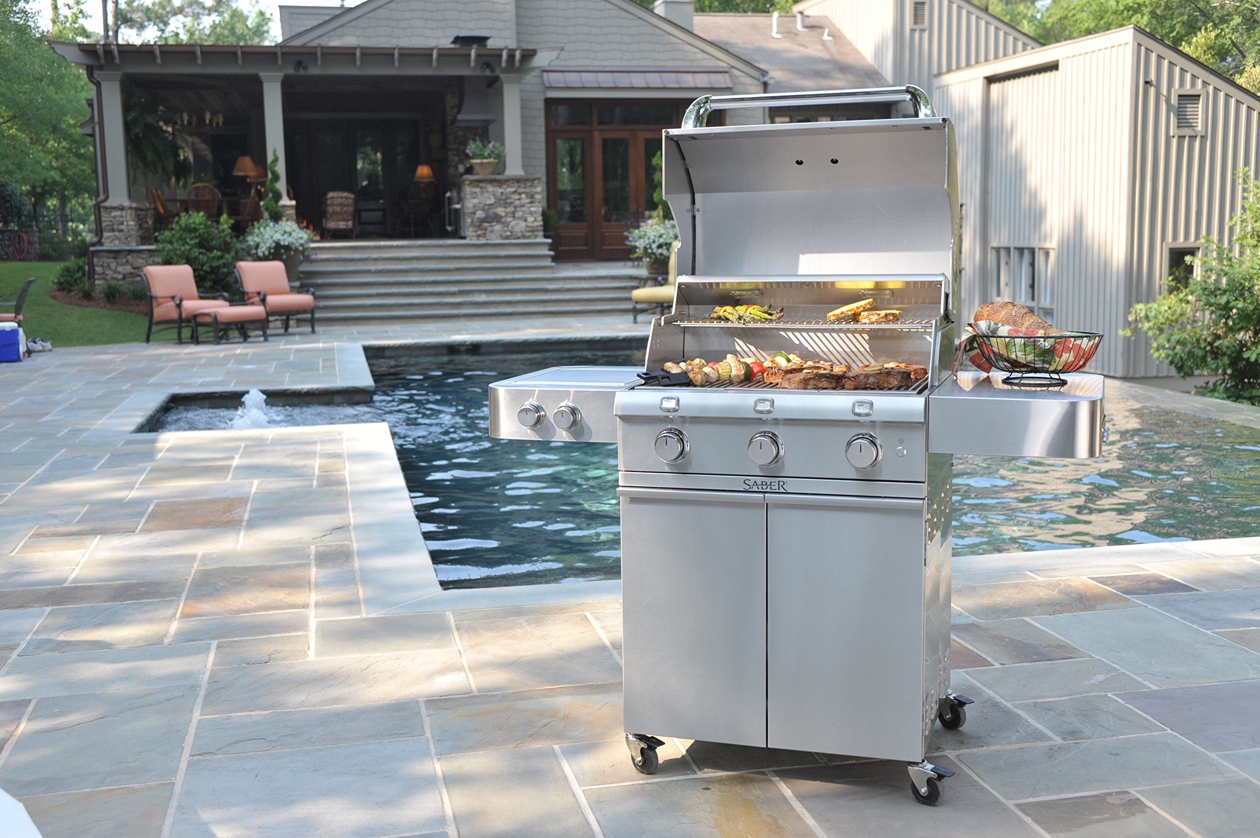 3-Burner Saber Grills R50SC0017 Grill, Stainless Steel