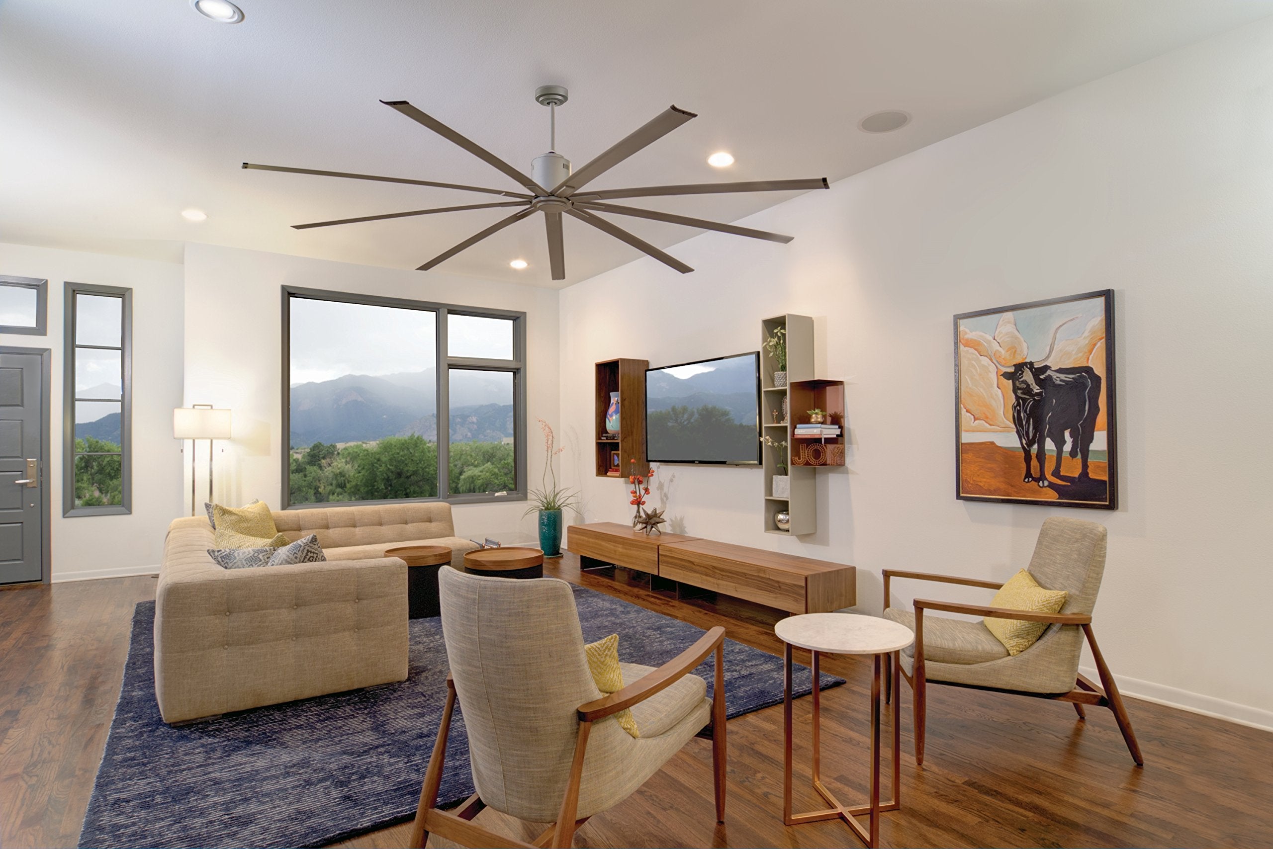 MAXX AIR Large Ceiling Fan 72" | Big Air Industrial Ceiling Fan Ideal for Large Spaces, Outdoor Patios, Barns| Includes DC Motor With 6 Speed with Remote | Energy Efficient 35 Watts (Brushed Nickel)
