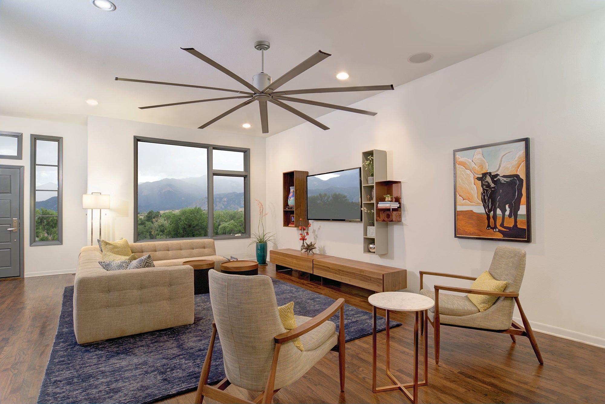 MAXX AIR Large Ceiling Fan 72" | Big Air Industrial Ceiling Fan Ideal for Large Spaces, Outdoor Patios, Barns| Includes DC Motor With 6 Speed with Remote | Energy Efficient 35 Watts (Brushed Nickel)