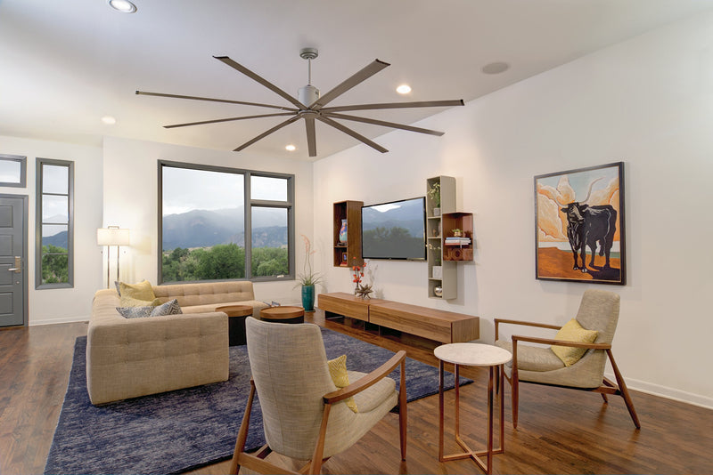 MAXX AIR Large Ceiling Fan 72" | Big Air Industrial Ceiling Fan Ideal for Large Spaces, Outdoor Patios, Barns| Includes DC Motor With 6 Speed with Remote | Energy Efficient 35 Watts (Brushed Nickel)