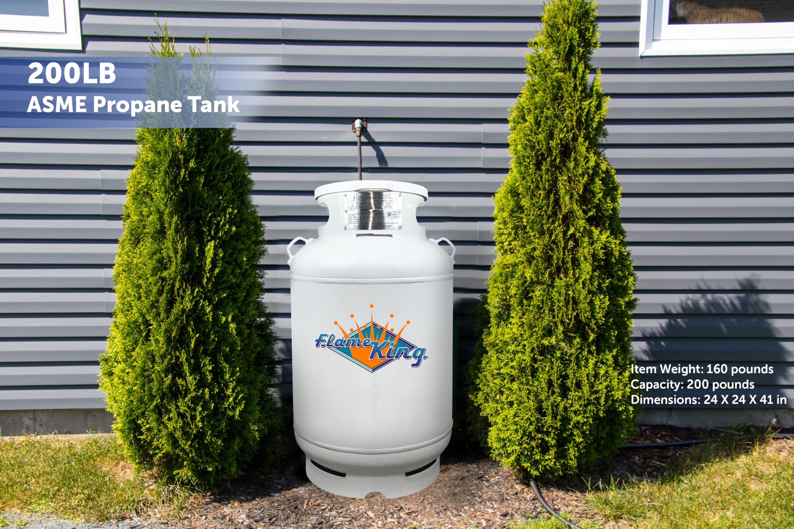 Flame King 200-Pound CYL200ASME ASME Propane Tank, Multi-Valves with Accurate Gas Level Gauge