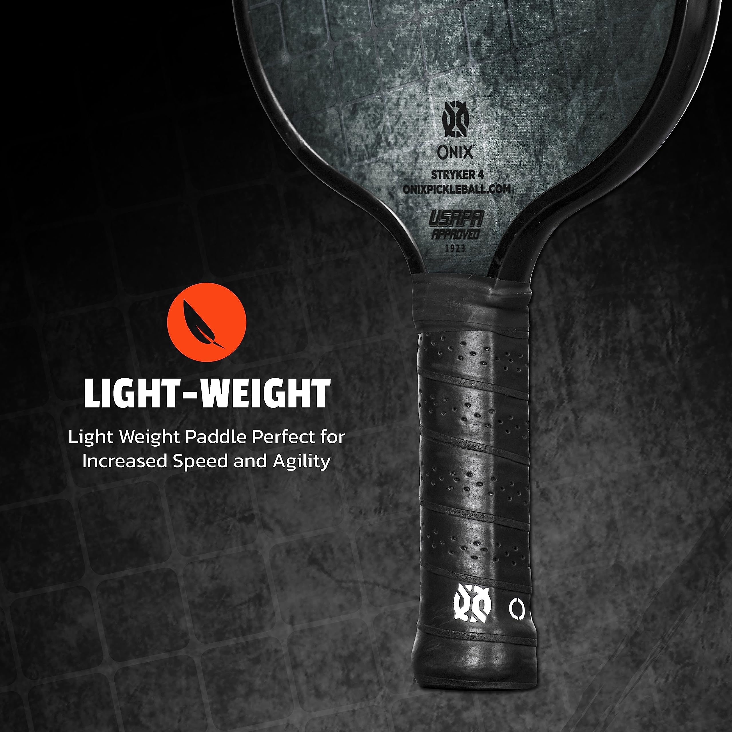 Graphite Onix Stryker Pickleball Paddle Features Oversized, Nomex, Paper Honeycomb Core, and Graphite Face